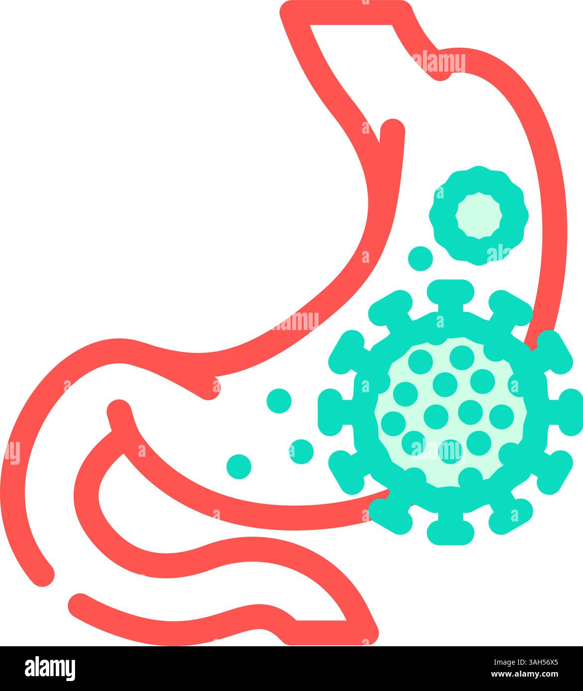 illustration vectorielle d'icône de couleur de gastroentérologue de grippe d'estomac Illustration de Vecteur