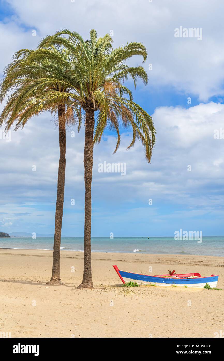 La plage d'Estepona sur la Costa del sol Banque D'Images