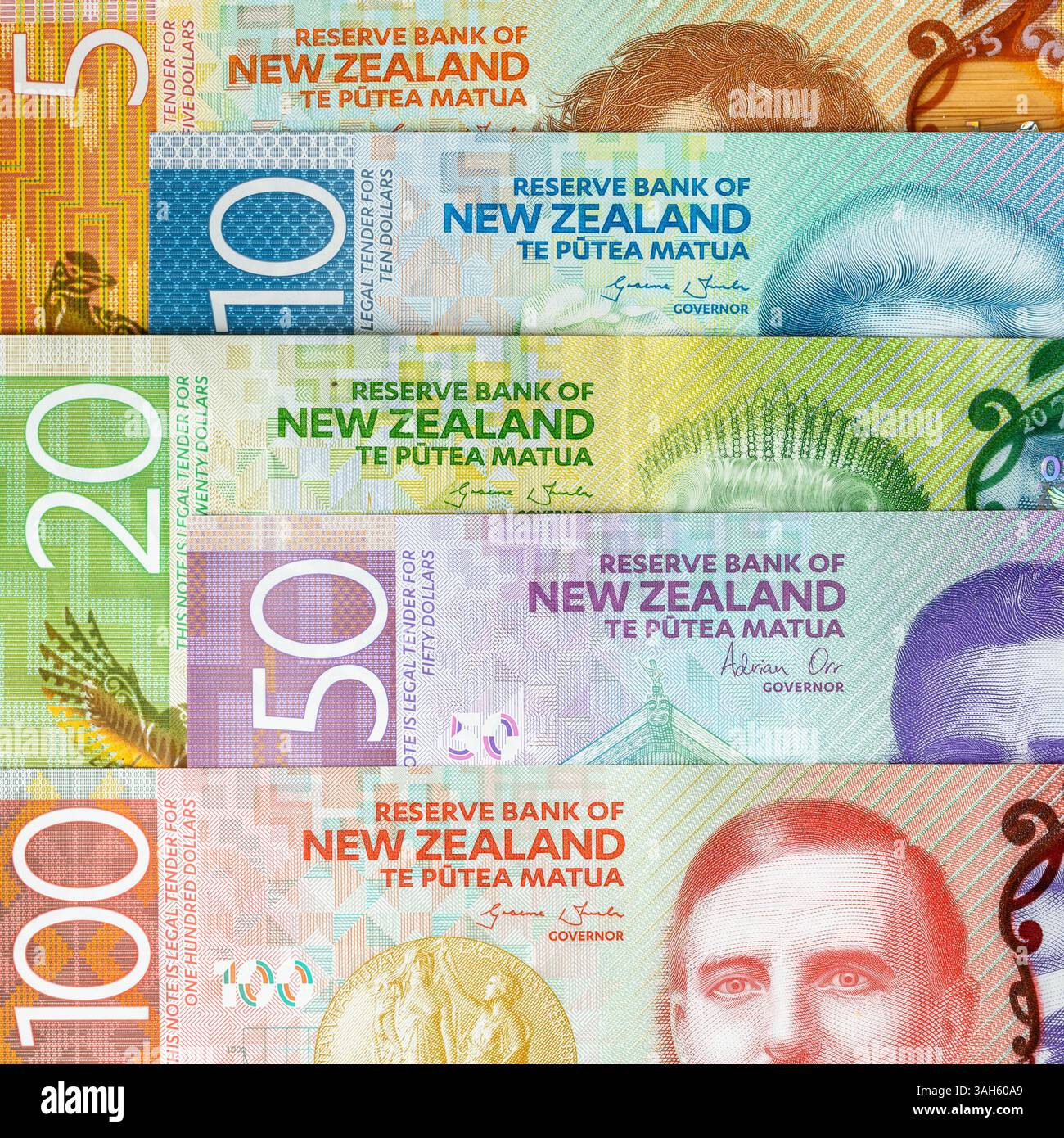 Dollar néo-zélandais. Billets de banque néo-zélandais. Symbole NZD. Concept financier Banque D'Images