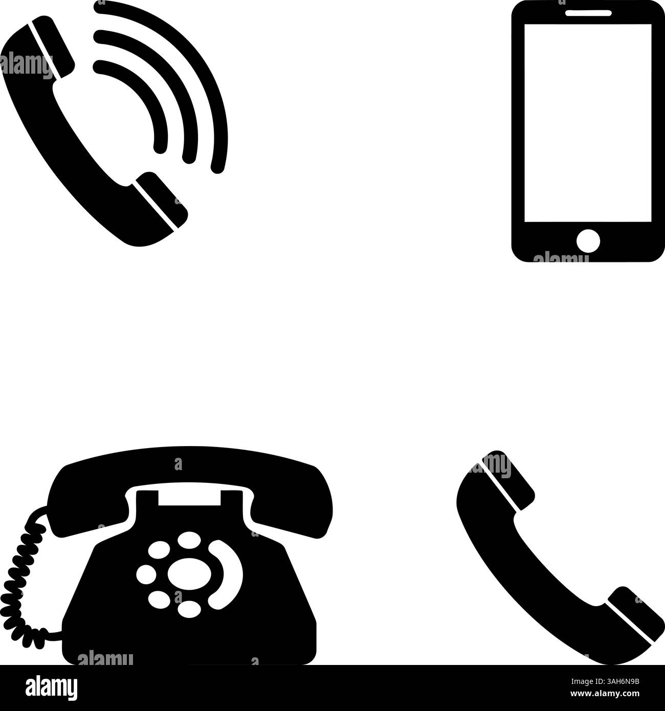 4 icônes de téléphone définies Illustration de Vecteur