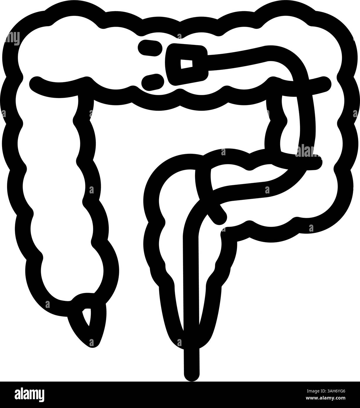 illustration vectorielle d'icône de ligne d'examen de coloscopie Illustration de Vecteur