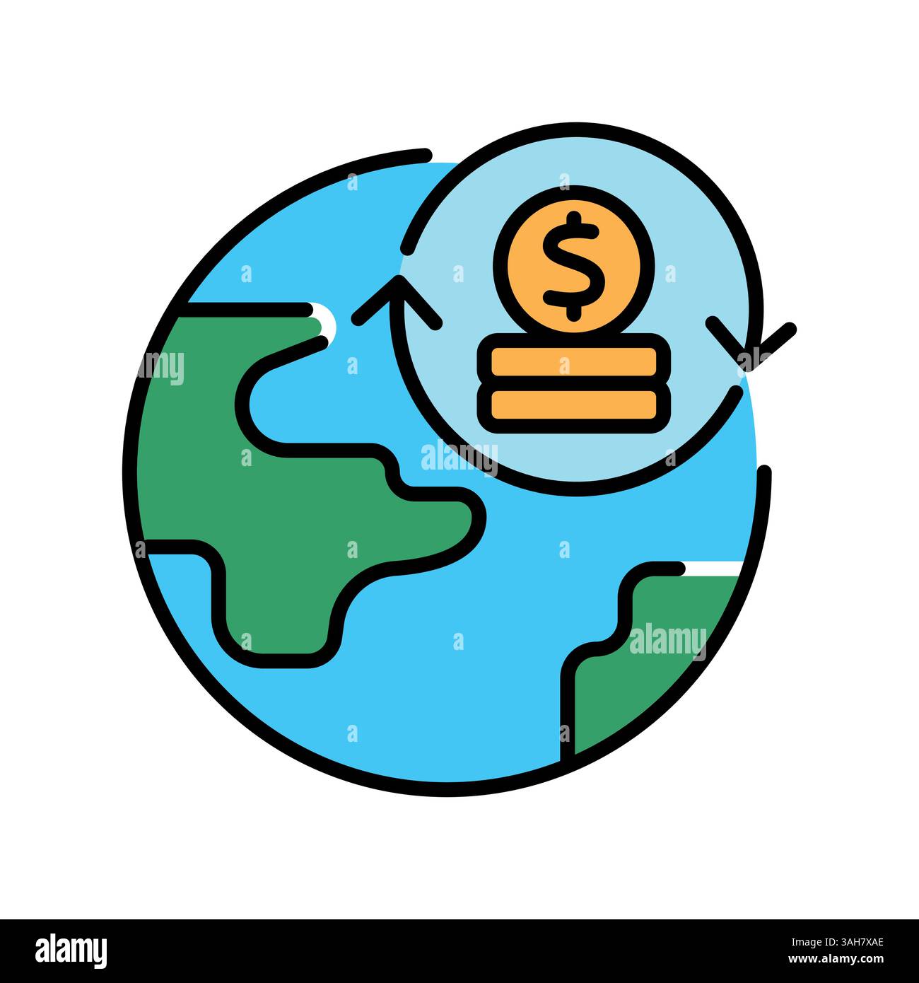 Icône de ligne de couleur Money Supply pour les projets numériques et d'impression. Icônes nettes minimales pour les applications et les sites Web. Icônes simples modernes pour UI UX et branding Illustration de Vecteur