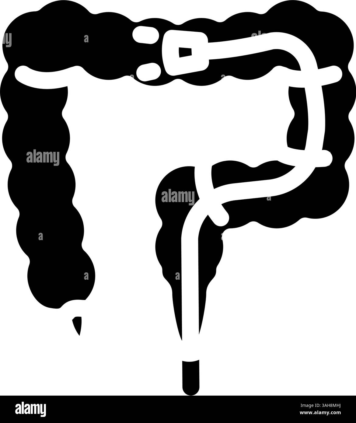 illustration vectorielle d'icône de glyphe d'examen de coloscopie Illustration de Vecteur