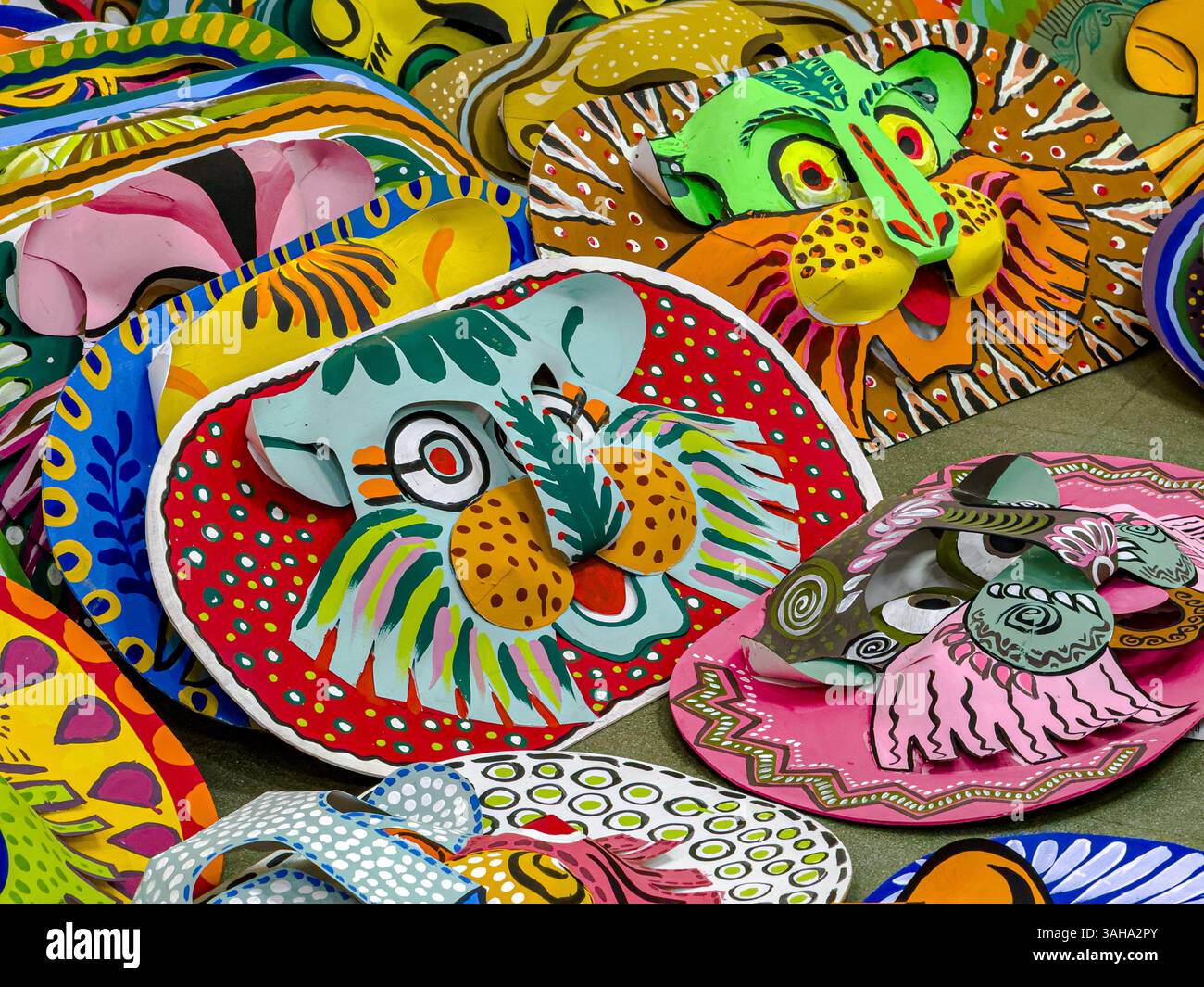 Masque coloré pour Pohela Boishakh Festival – Patrimoine culturel du Bangladesh Banque D'Images