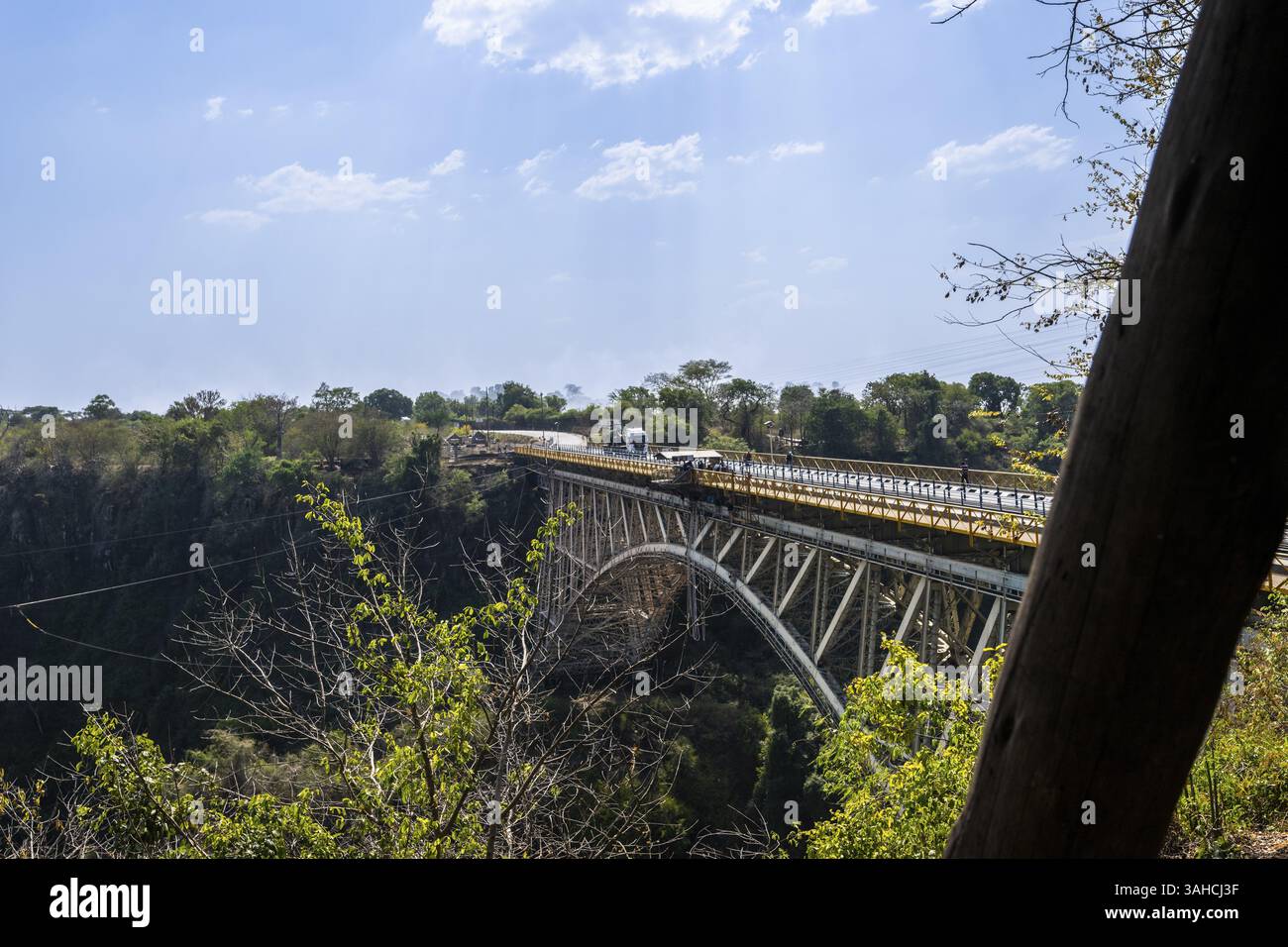 Pont Mosi-OA-Tunya, chutes Victoria, cascade, Zambèze, chutes Victoria, Nord Matabeleland, Zimbabwe, Afrique Banque D'Images