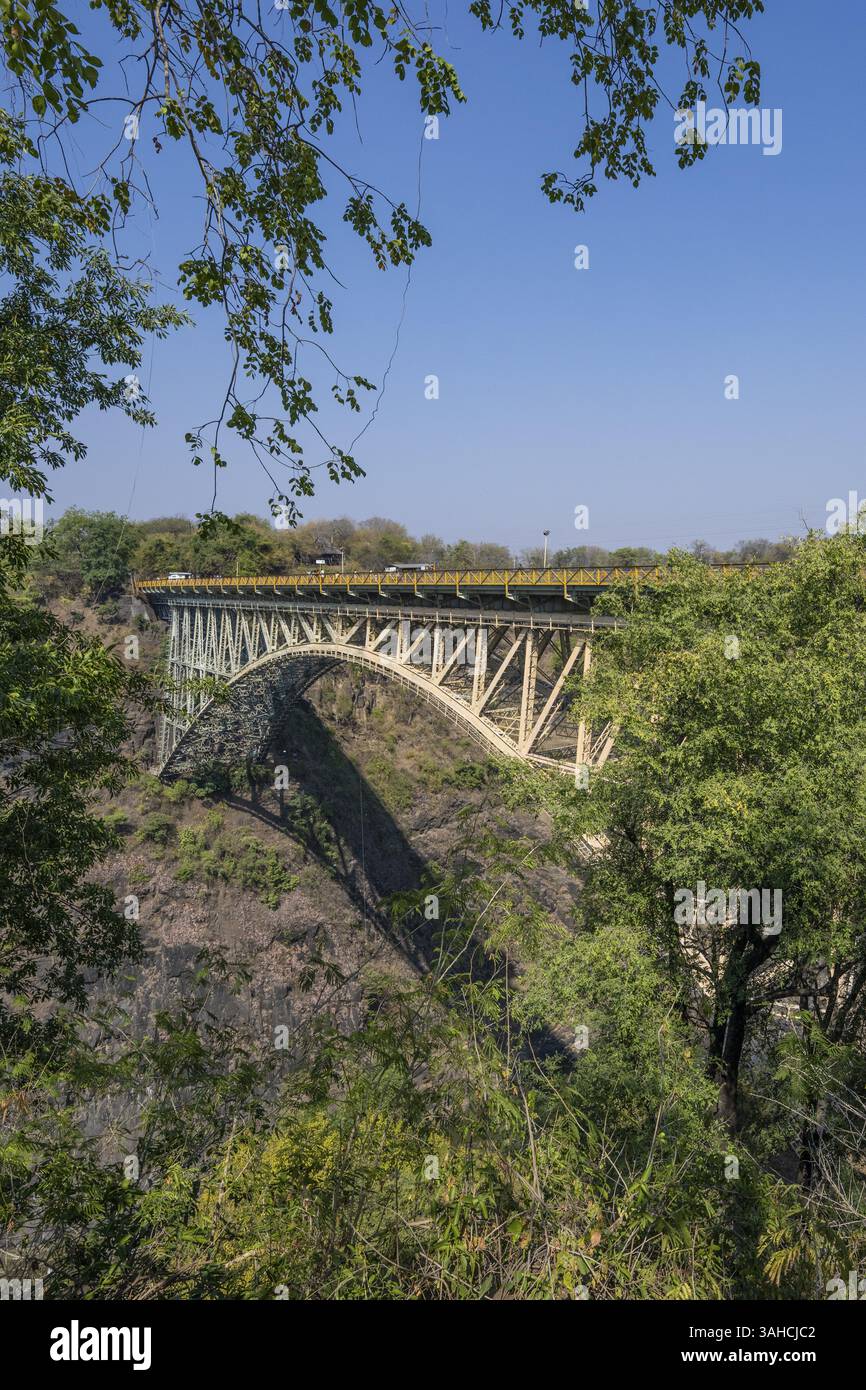 Pont Mosi-OA-Tunya, chutes Victoria, cascade, Zambèze, chutes Victoria, Nord Matabeleland, Zimbabwe, Afrique Banque D'Images