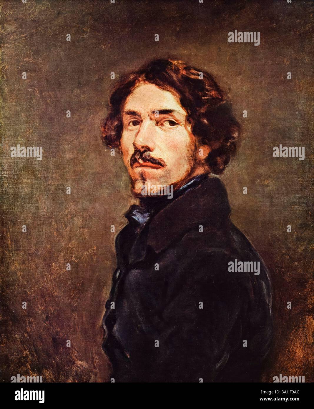 Eugène Delacroix. Autoportrait de l'artiste romantique français Ferdinand Victor Eugène Delacroix (1798-1863) à l'huile sur toile, 1860 Banque D'Images