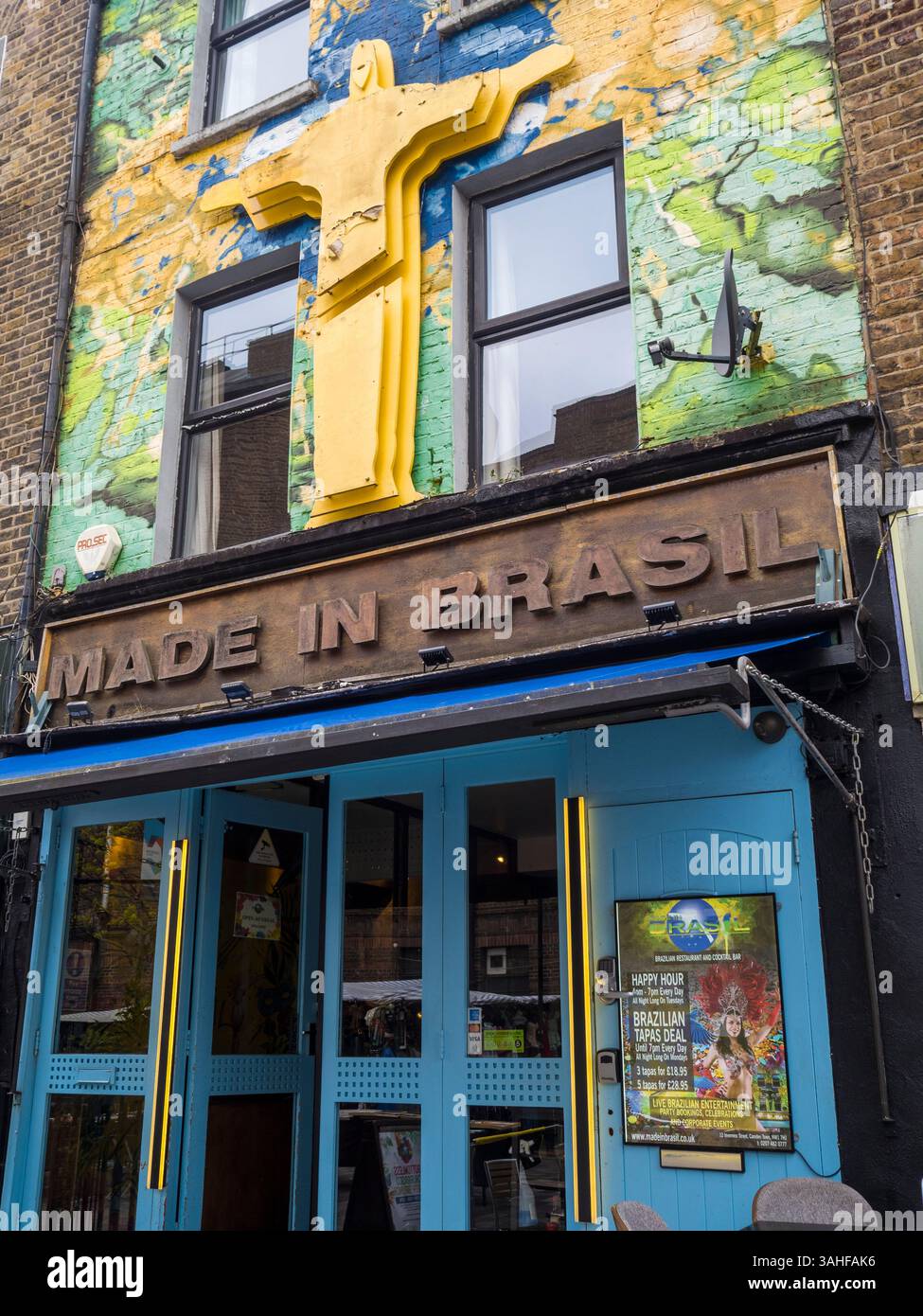 Fabriqué au Brésil, Restaurant brésilien, Camden Town, Camden, Londres, Angleterre, Royaume-Uni, GB. Banque D'Images