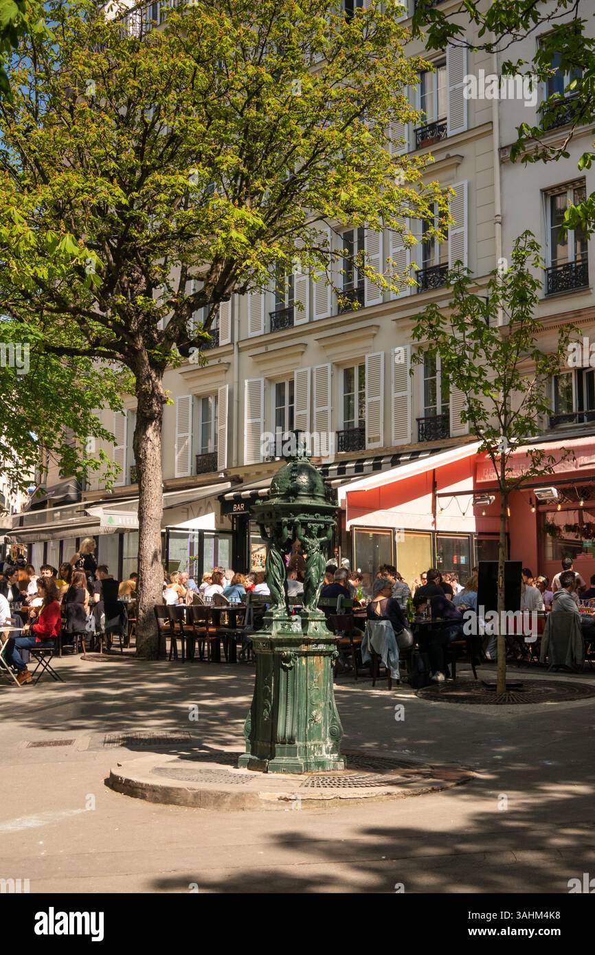 France, Paris, 9ème Arr, Rue Henri Monnier, place Toudouze Clauzel Banque D'Images