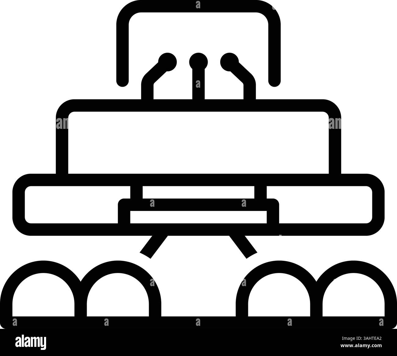 Icône pour la presse publique, public Illustration de Vecteur