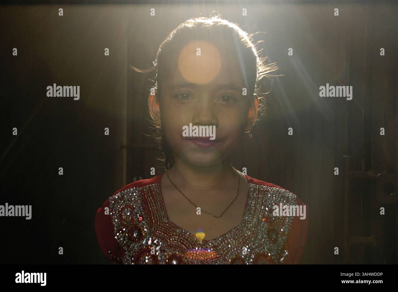 18 avril 2009 - Dhaka, Bangladesh - ANIKA, âgée de 9 ans, atteinte de thalassémie bêta majeure, doit prendre 2 poches de sang chaque mois. (Crédit image : © Noor Alam via ZUMA Wire) Banque D'Images