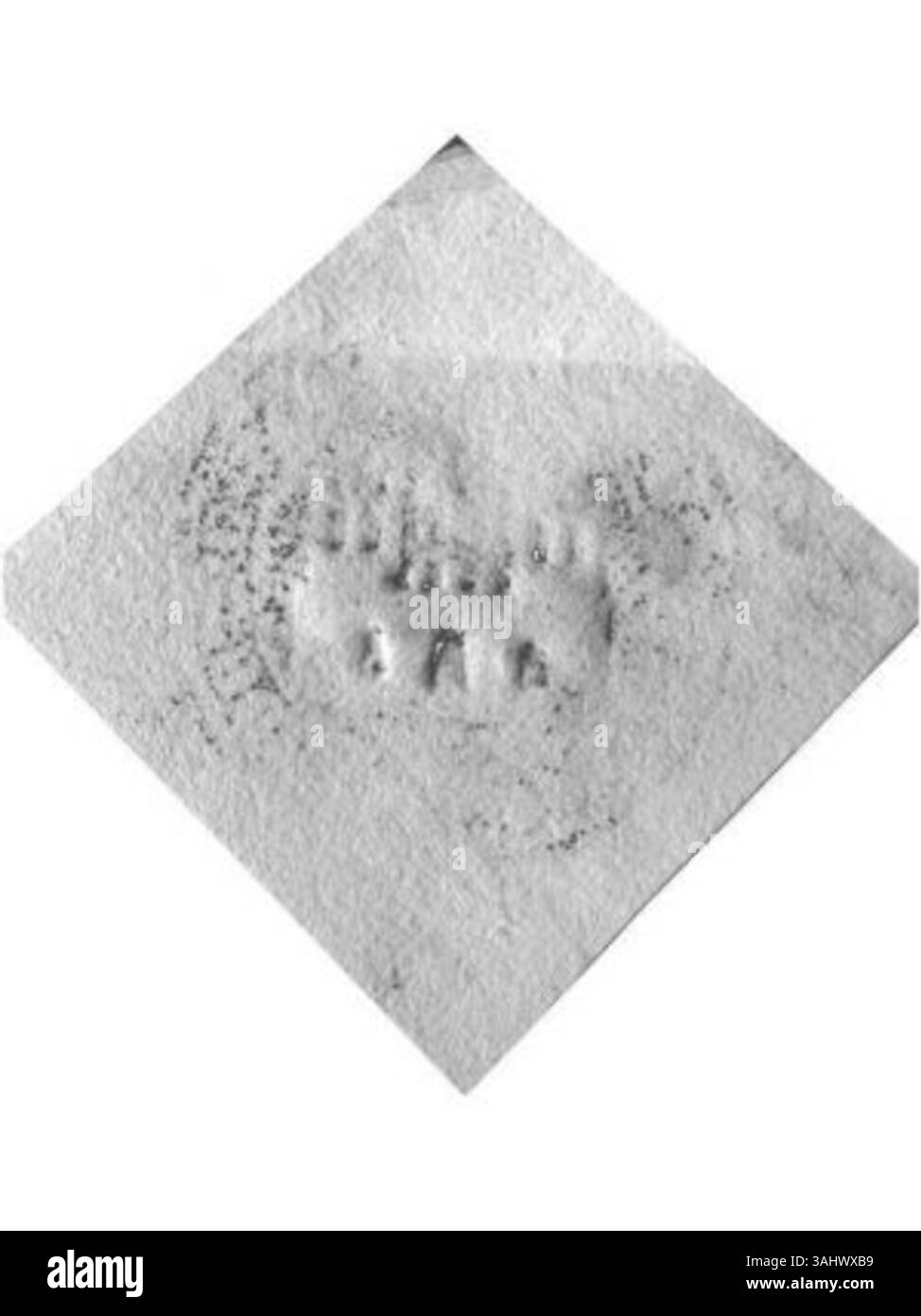 Ce sceau de Pego, daté du 7 février 1458, représente le bouclier de Pego et a été utilisé dans la correspondance officielle par le juge de Pego au cours du XVe siècle. Banque D'Images