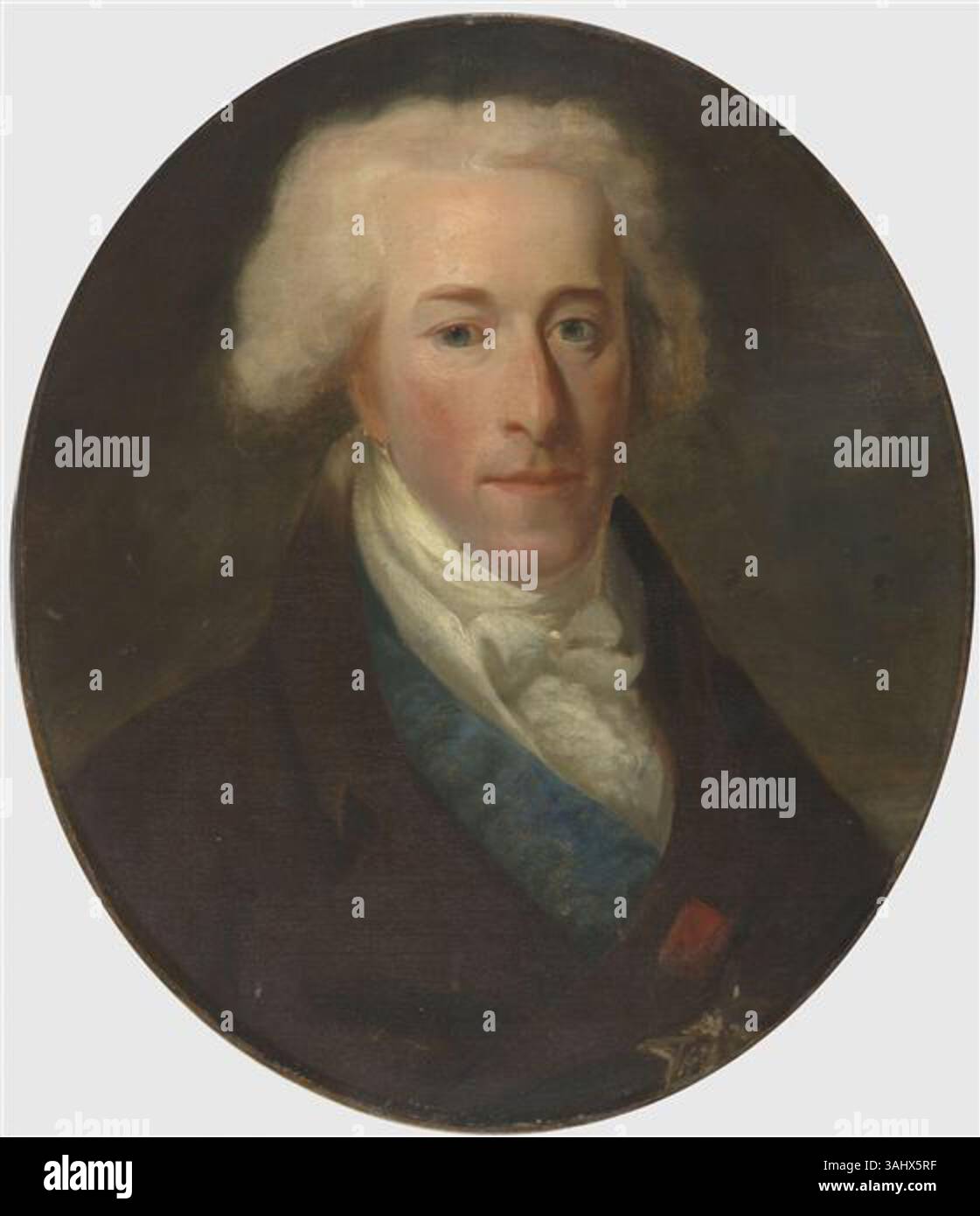 Ce portrait de 1795 réalisé par Henri-Pierre Danloux représente Louis-Henry-Joseph de Bourbon-Condé, prince français, mettant en valeur l'élégance aristocratique et la régalité typiques de la fin du XVIIIe siècle. Banque D'Images