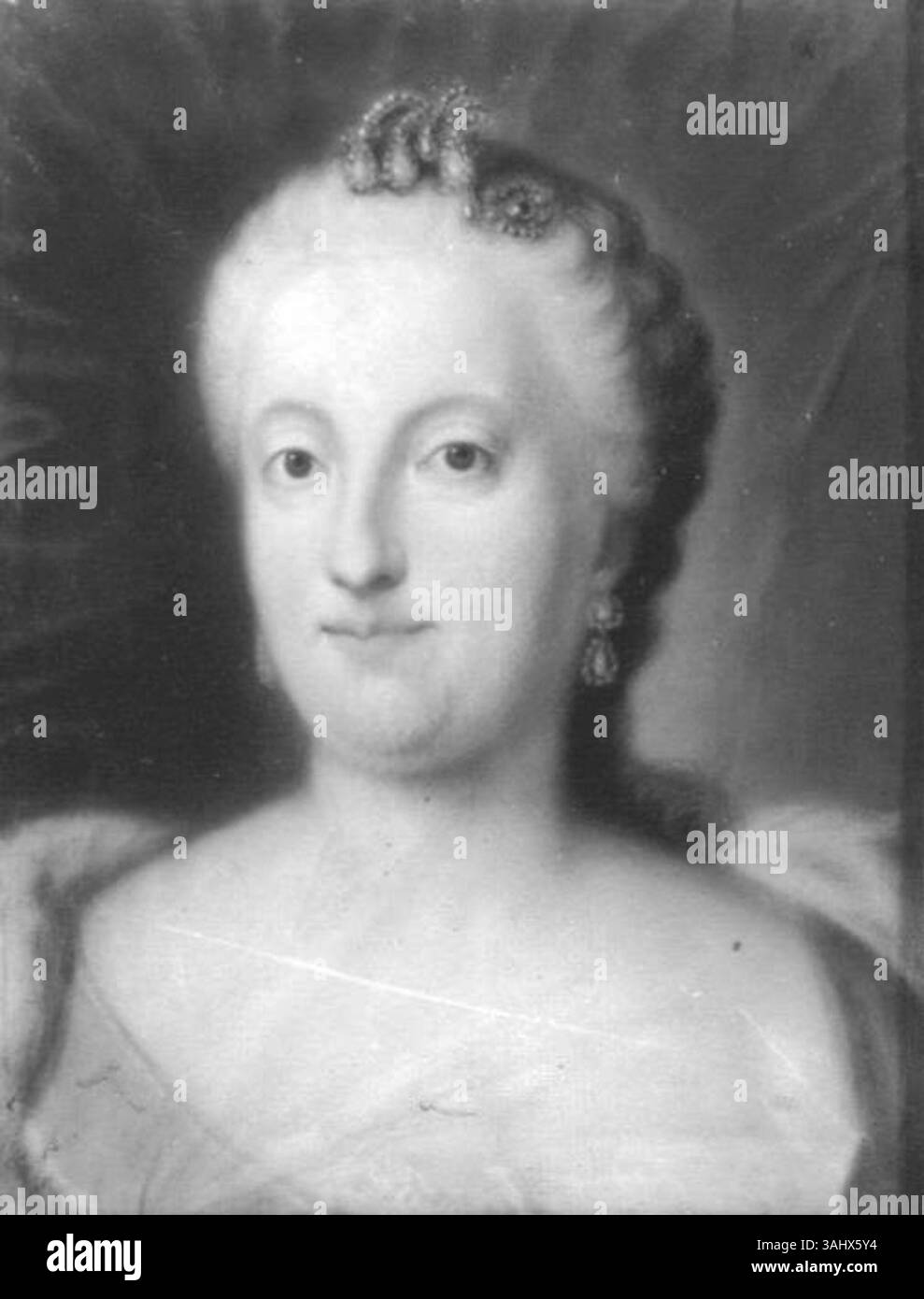 Portrait de Marie Anne Sophie de Saxe, épouse de Maximilien III Joseph, électeur de Bavière. Ce pastel sur parchemin du XVIIIe siècle capture l'élégance et le statut royal de l'électrice. Banque D'Images