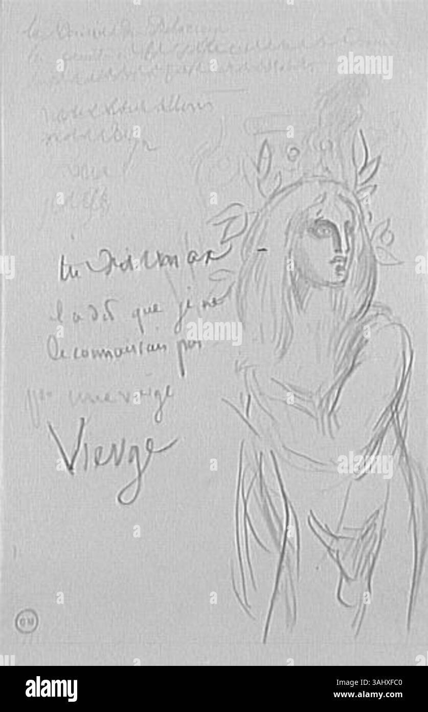 'Etude de personnage à mi-corps de face' est une étude de Gustave Moreau représentant une figure montrée de la taille vers le haut, face à l'avant. L’accent est mis sur le rendu détaillé de la forme humaine et de l’expression faciale. Banque D'Images