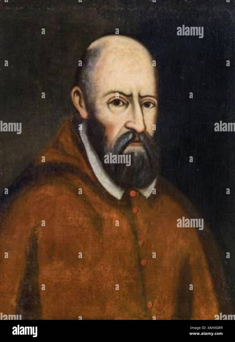 Cette huile sur toile du XVIIe siècle représente Alphonse III d'Este (1591-1644) comme un moine capucin. L'attribution de la peinture à un artiste inconnu reflète le rôle religieux du sujet et sa place dans la noblesse modène. Banque D'Images