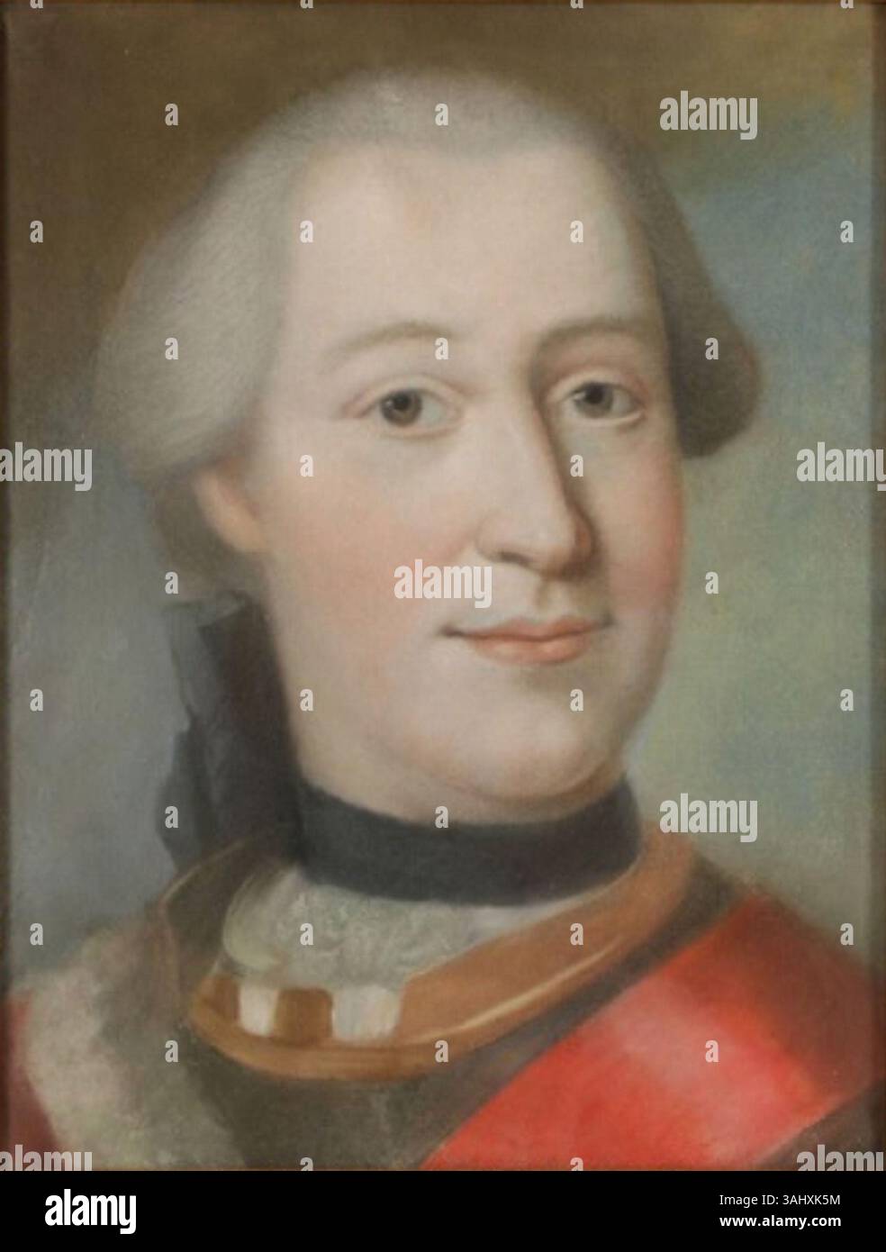 Ce portrait pastel du XVIIIe siècle identifie à tort Frédéric Michel, comte palatin de Zweibrücken, comme Charles Théodore, électeur de Bavière. Banque D'Images