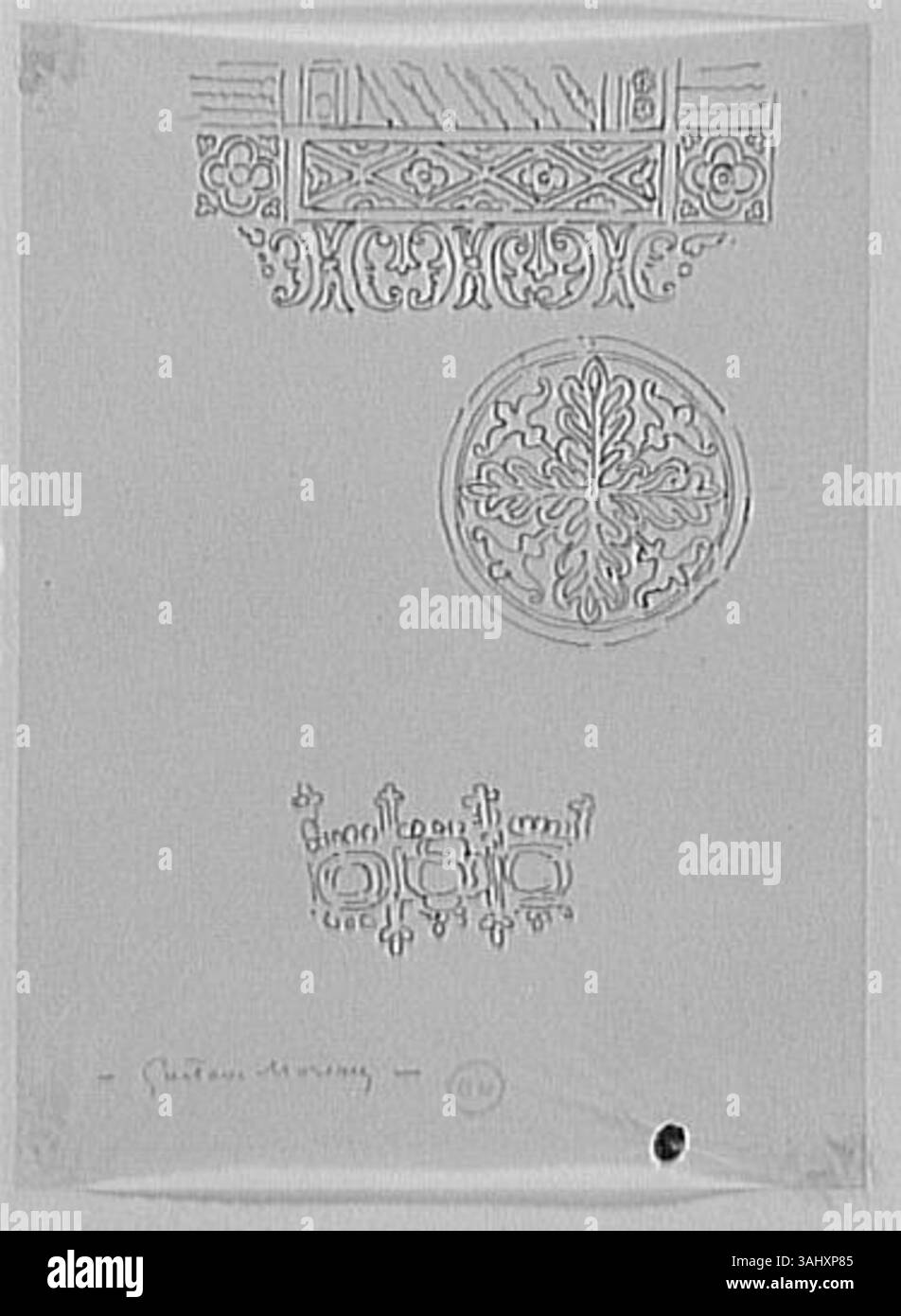 'Trois études' de Gustave Moreau, peint entre 1850 et 1895, est une série de trois études explorant différents thèmes. L’œuvre fait partie de la collection du Musée Gustave Moreau et démontre l’approche de Moreau en matière de développement des figures et des thèmes. Banque D'Images