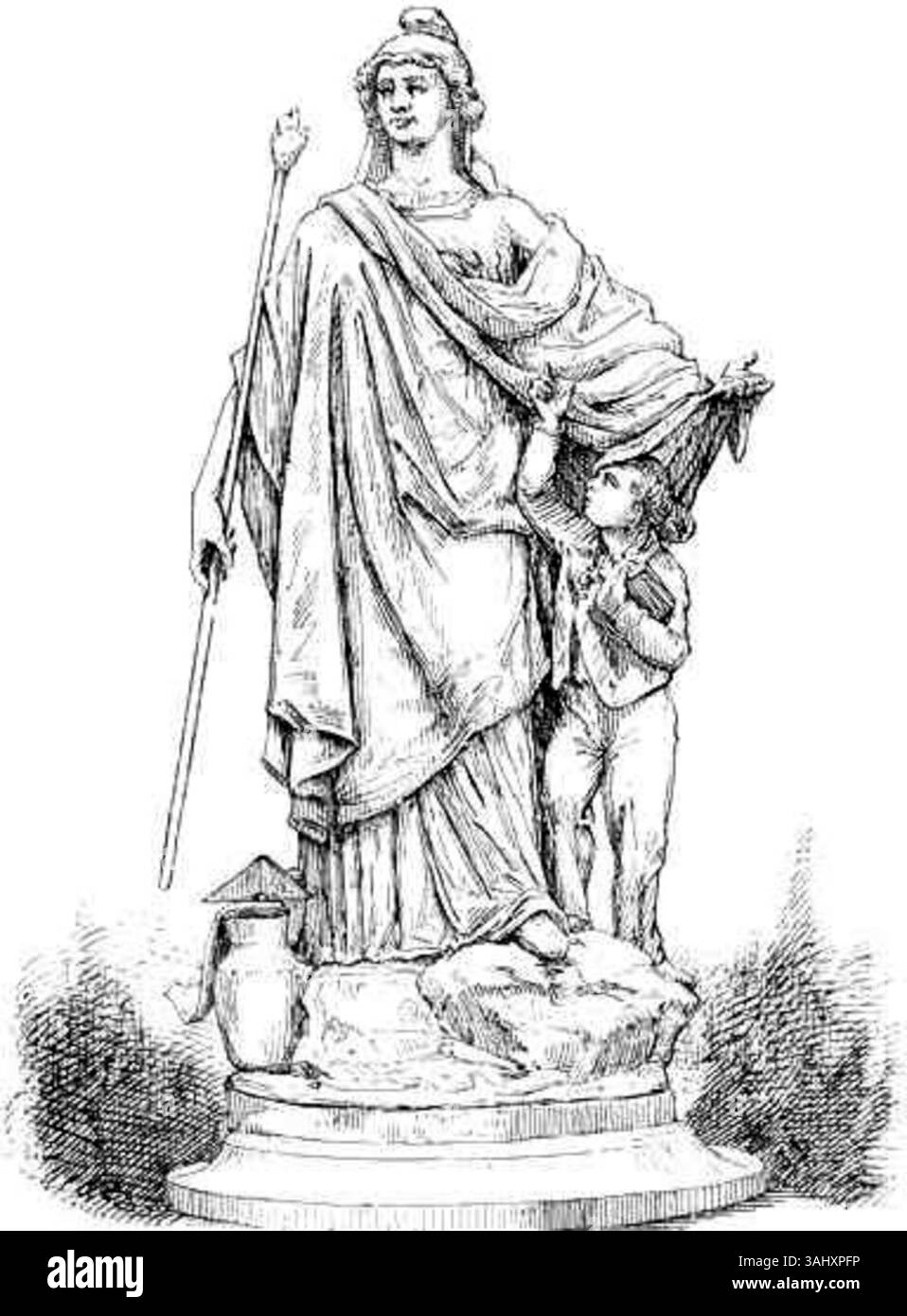 Ce projet de 1879 réalisé par Soitoux pour le Monument à la République à Paris, capturé par Louis-Emile Durandelle, représente un concours d'architecture pour un hommage monumental à la République française. Banque D'Images