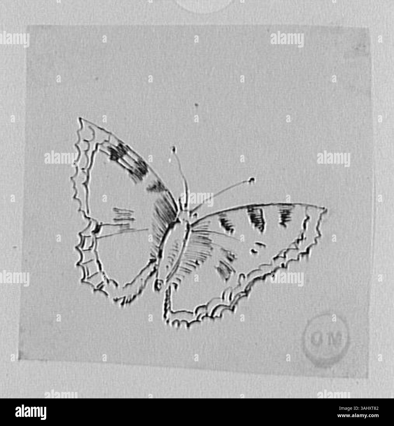L’Etude de papillon de Gustave Moreau (1826-1898) est une étude d’un papillon, mettant en valeur l’intérêt de l’artiste pour la vie naturelle et les détails complexes. Créée entre 1850 et 1895, cette œuvre fait partie de la collection du Musée Gustave Moreau. Banque D'Images