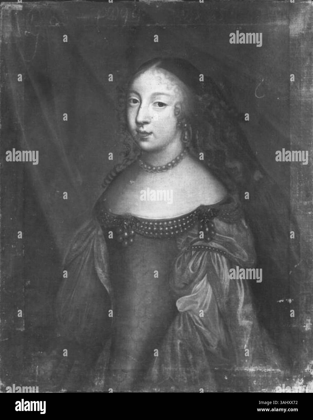 Un artiste anonyme du XVIIe siècle peint *Junge Dame* (Portrait d'une dame) vers 1650-1680. Le portrait, représentant peut-être Françoise Madeleine d'Orléans, est conservé à l'Alte Pinakothek de Munich et est un bel exemple de portrait baroque. Banque D'Images