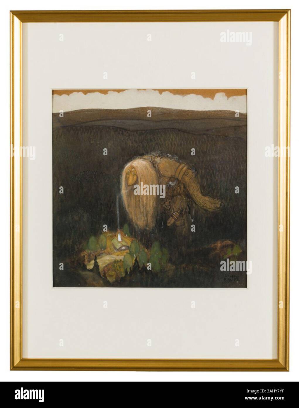 « A Forest Troll » de John Bauer est une peinture fantastique de 1909, mettant en vedette une créature mythique du folklore suédois. L'œuvre fait partie de la collection du Nationalmuseum et met en valeur le style unique de Bauer dans la représentation des légendes suédoises. Banque D'Images