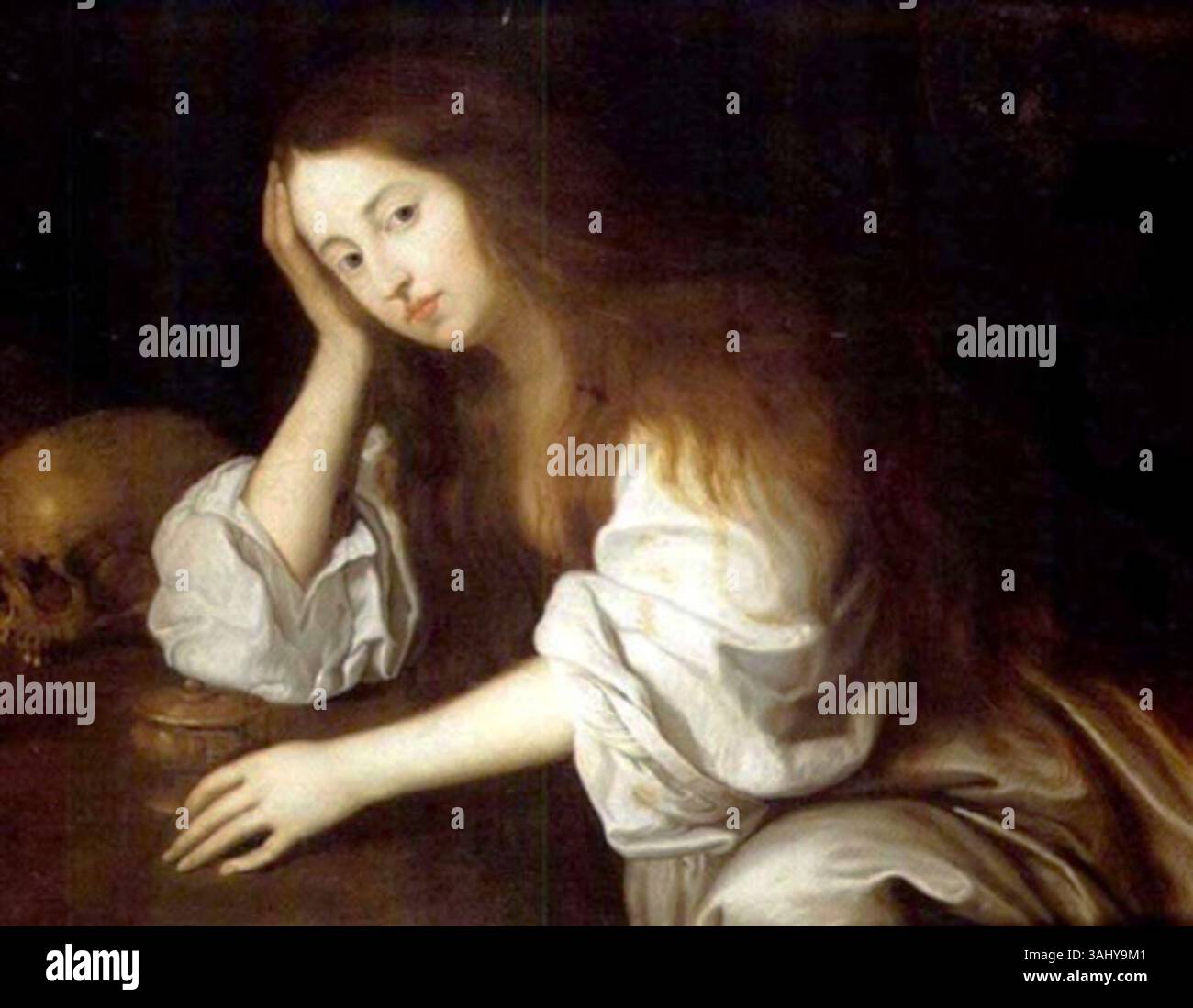 Ce portrait du XVIIe siècle, attribué à Jean Nocret, représente une noble de la cour de France, capturant son élégance dans le style de l'époque. Banque D'Images