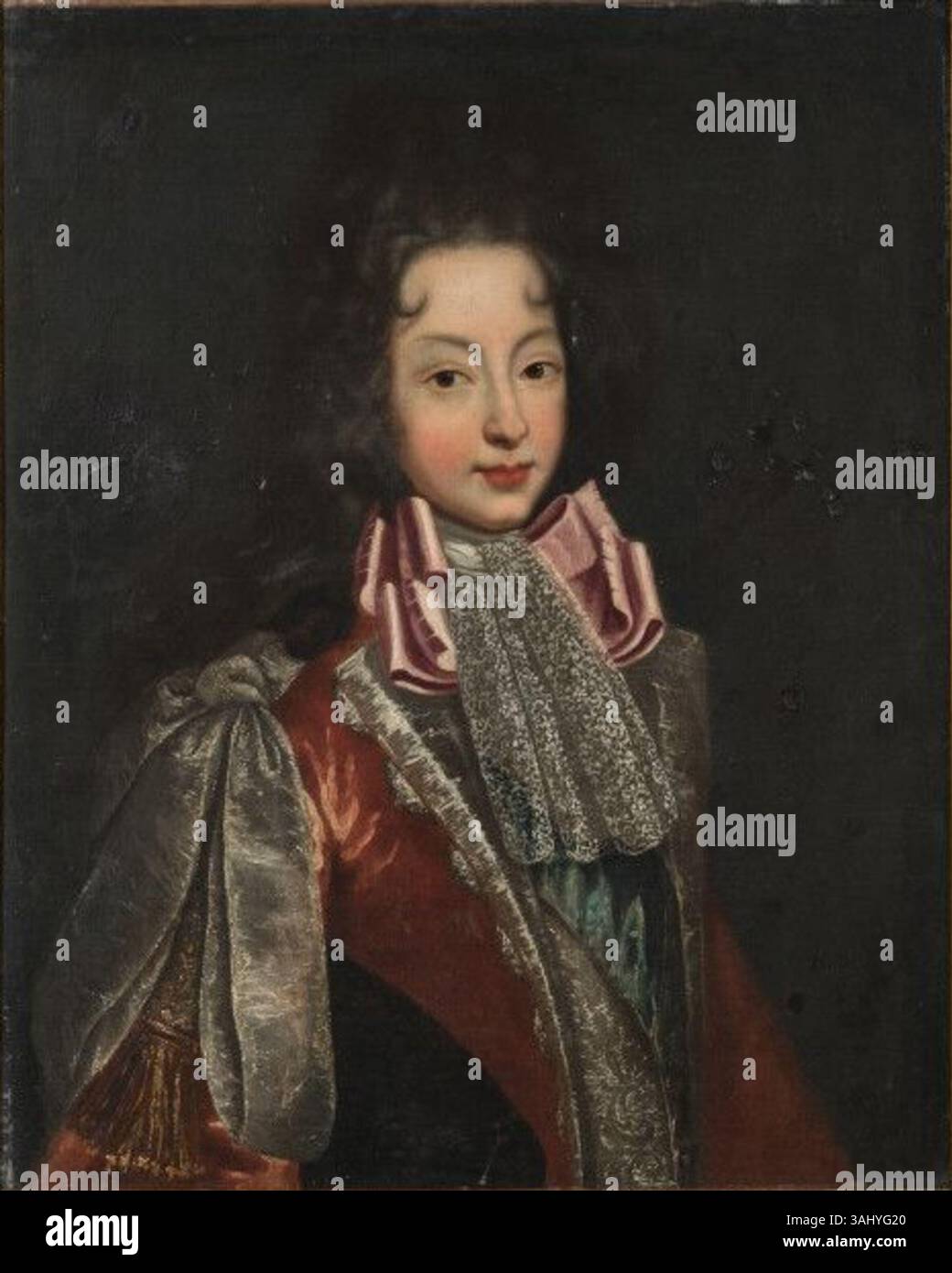Ce tableau, attribué à l'entourage de François de Troie, est un portrait présumé du duc de Bourgogne, datant du XVIIe siècle. C'est une huile sur toile, soulignant la position aristocratique du duc pendant cette période. Banque D'Images Ce tableau, attribué à l'entourage de François de Troie, est un portrait présumé du duc de Bourgogne, datant du XVIIe siècle. C'est une huile sur toile, soulignant la position aristocratique du duc pendant cette période. Banque D'Images