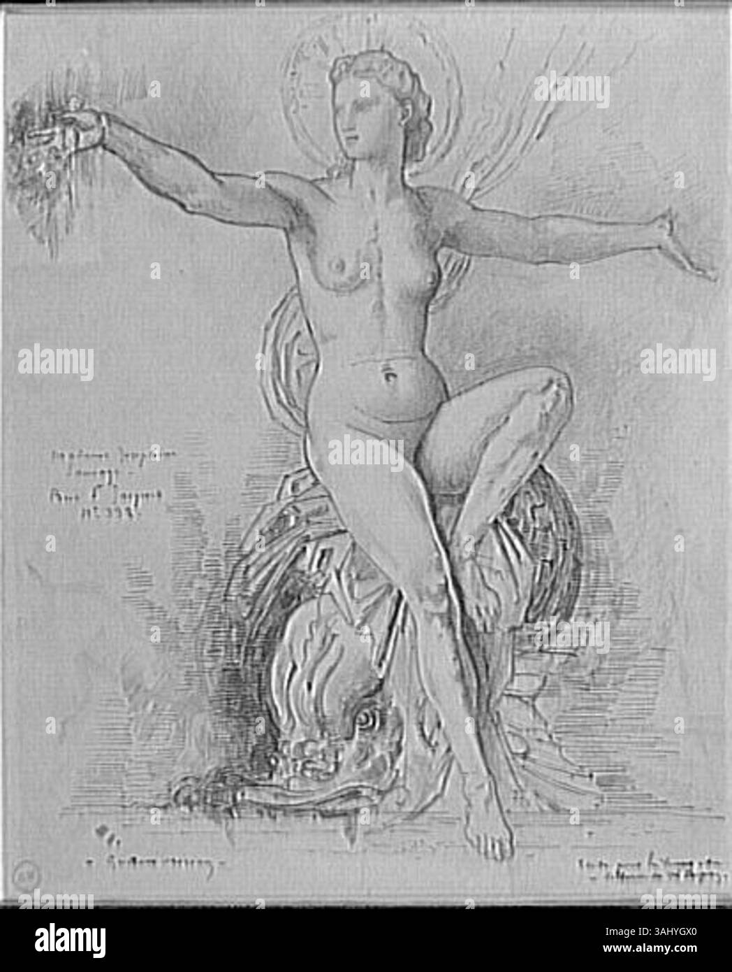 La « Vénus sortant de l'onde » de Gustave Moreau, créée entre 1826 et 1898, représente la déesse mythologique Vénus émergeant de la mer. L’œuvre reflète l’intérêt de Moreau pour la mythologie classique, capturant l’élégance et la beauté divine de la figure. Il est logé dans le musée Gustave Moreau. Banque D'Images