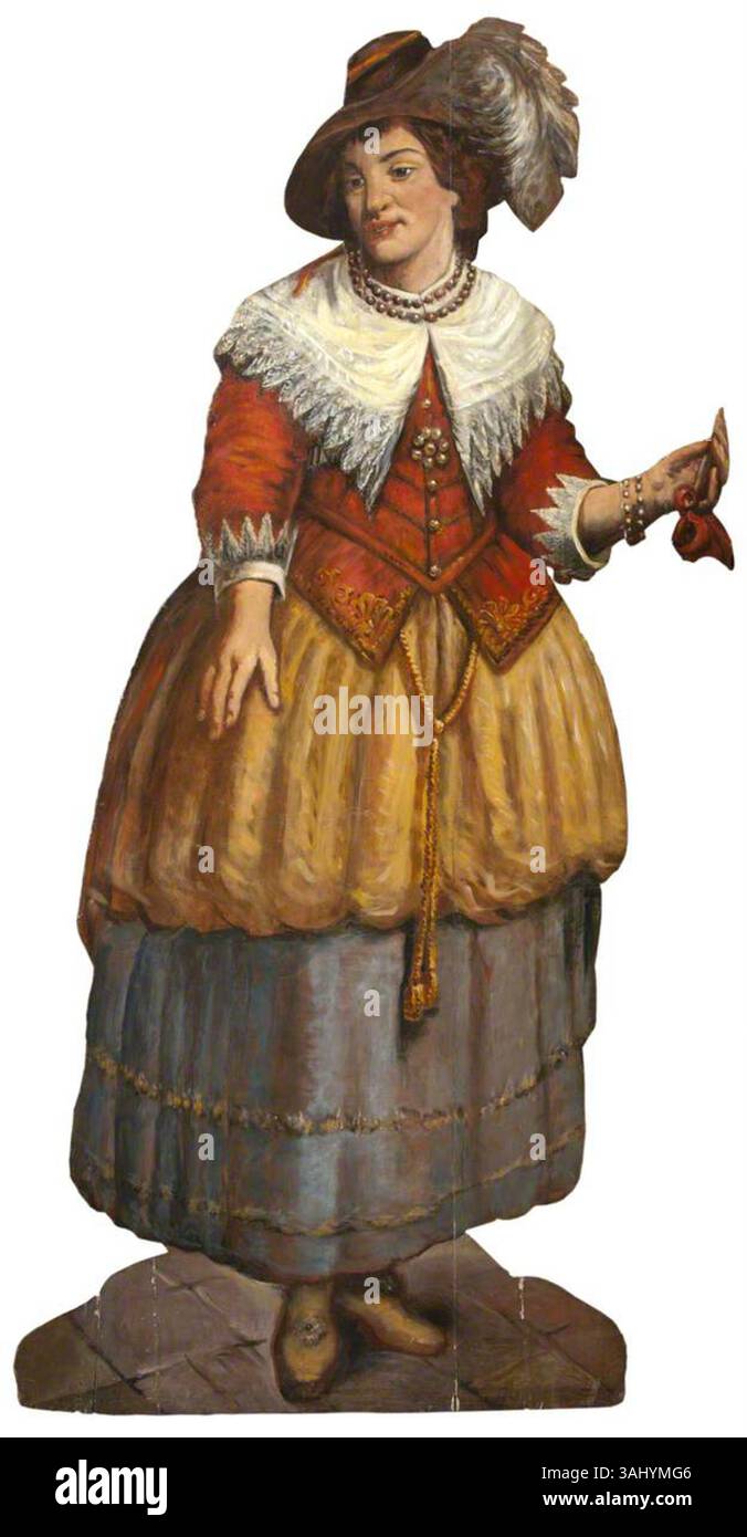 Cette peinture britannique anonyme, « figure fantaisiste d'une dame néerlandaise », a été créée entre 1800 et 1899. L'œuvre, une peinture sur tableau factice, capture une figure décorative d'une dame néerlandaise, représentant une représentation culturelle idéalisée. Banque D'Images