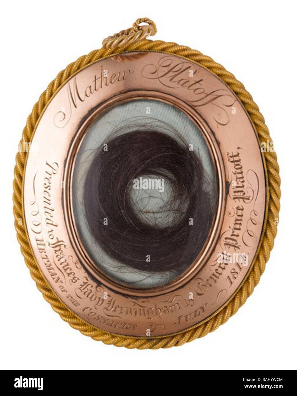 Le revers d'un portrait de Matvey Ivanovitch Platov, un important général russe, en 1814, montrant son leadership militaire et sa contribution à l'histoire russe. Banque D'Images