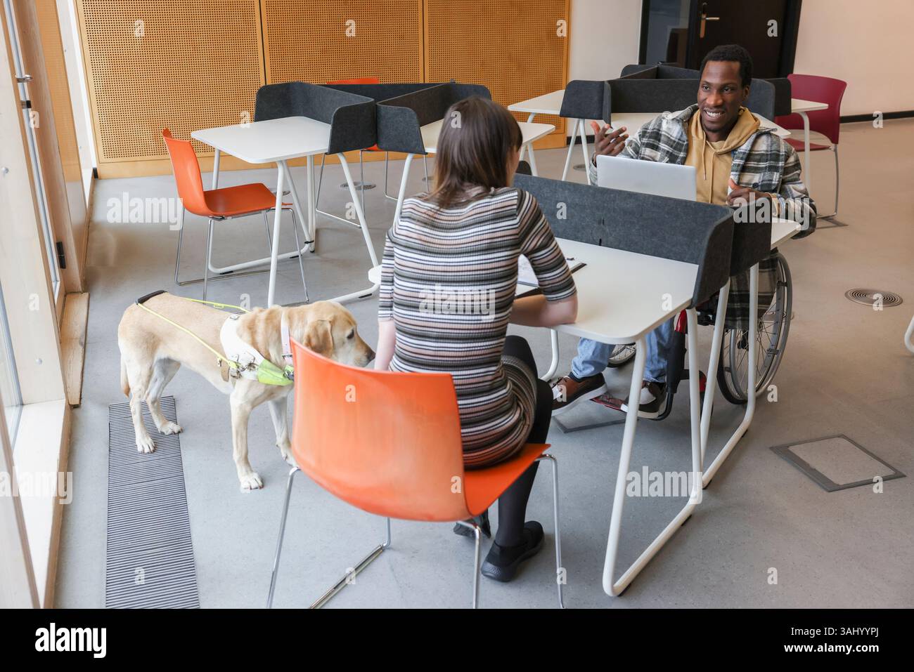 Collègues handicapés au bureau Banque D'Images