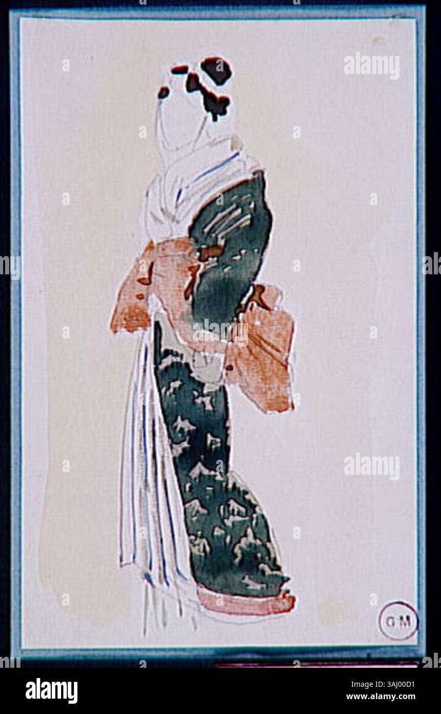 Cette œuvre est une copie d'une gravure sur bois japonaise de Gustave Moreau, qui témoigne de sa fascination pour l'art japonais et de son influence sur les artistes européens au XIXe siècle. Banque D'Images