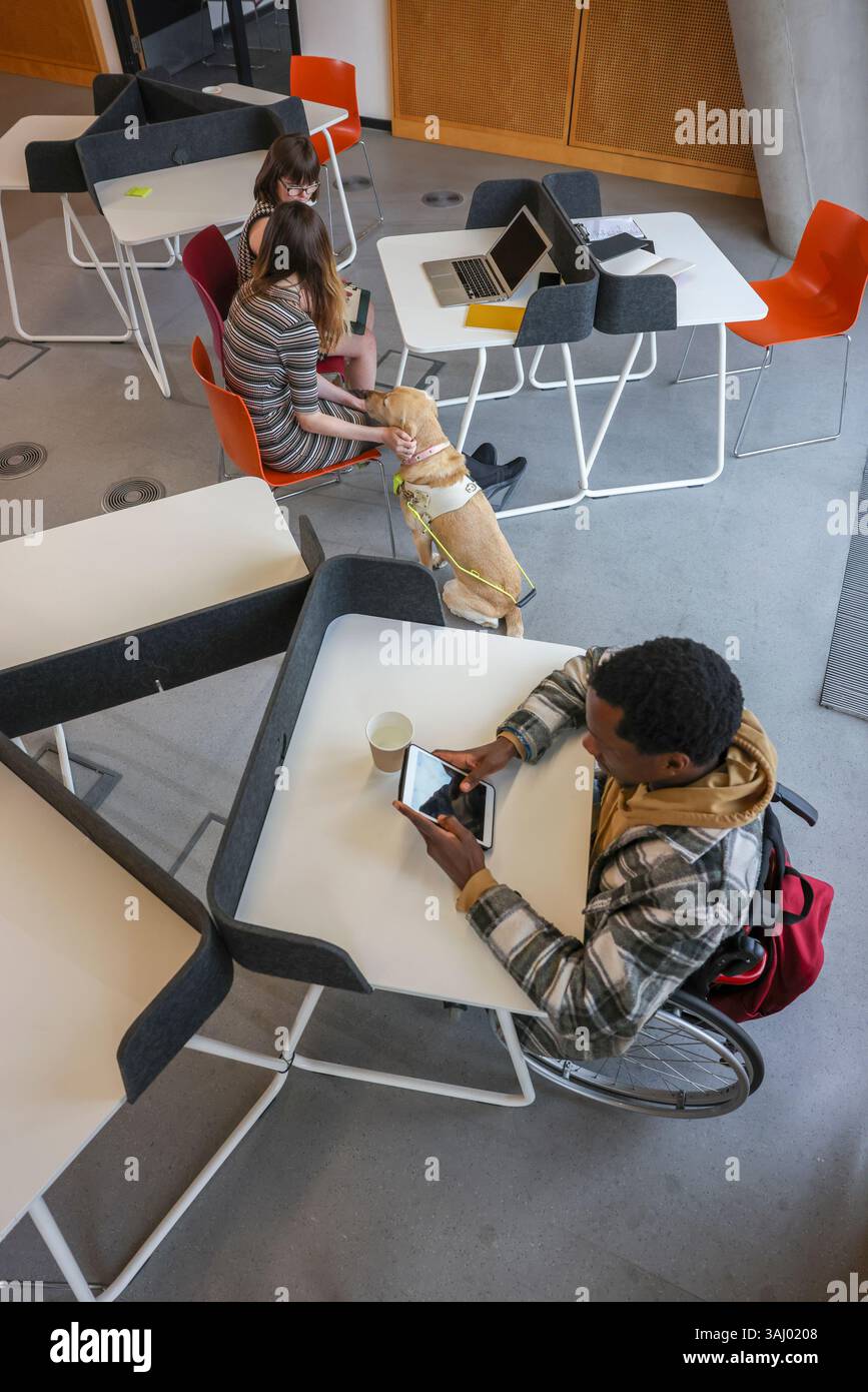 Collègues handicapés dans le bureau moderne Banque D'Images
