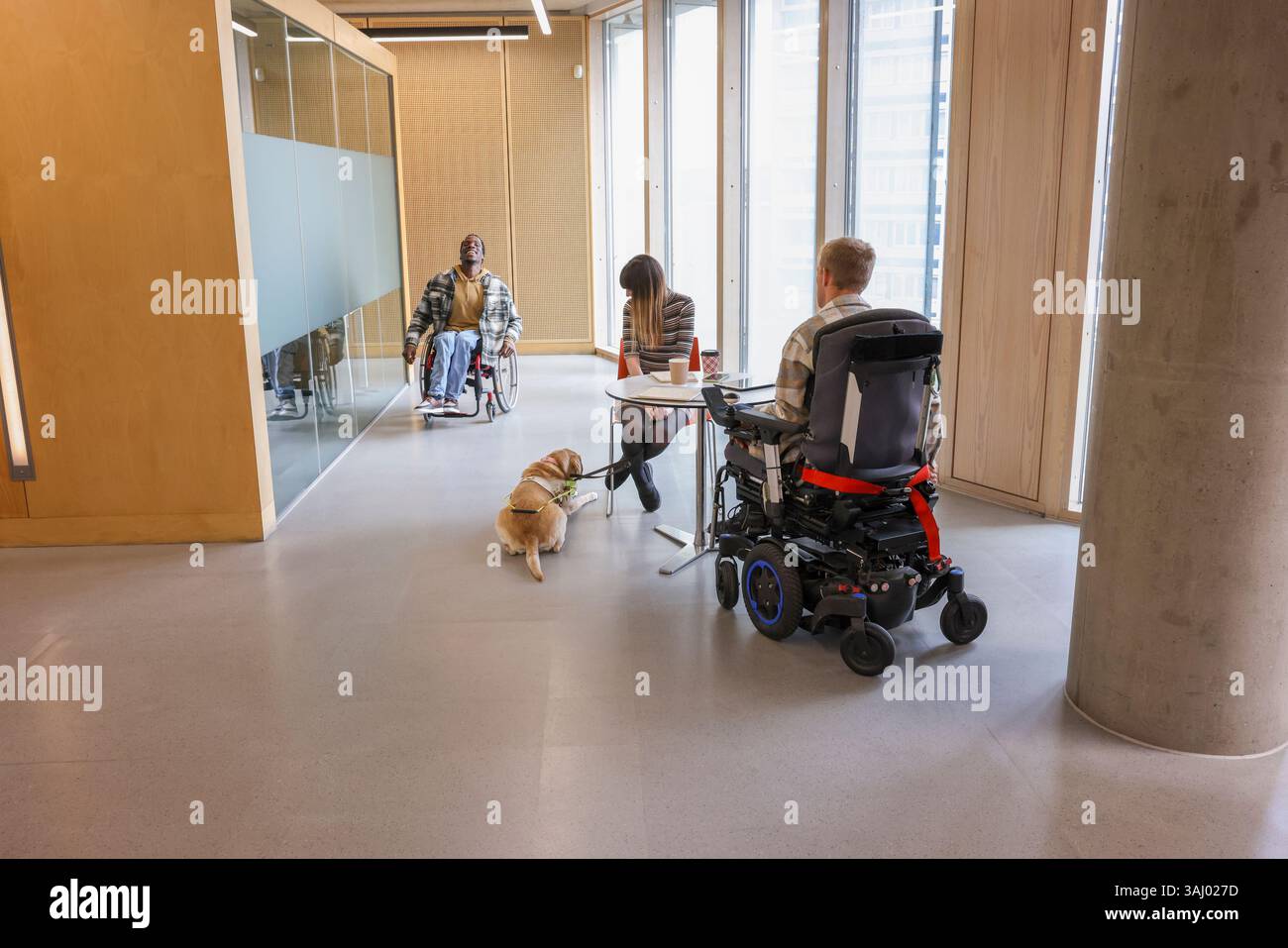 Collègues handicapés au bureau Banque D'Images