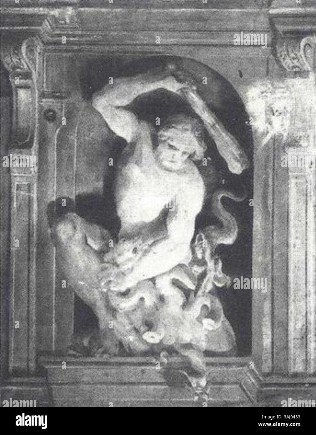 La peinture de Guercino « guerchin 6a » de 1614 est un excellent exemple de l'art baroque, mettant l'accent sur l'utilisation dramatique du chiaroscuro. La pièce démontre la profondeur émotionnelle et l’intensité caractéristiques de l’œuvre de l’artiste au XVIIe siècle. Banque D'Images