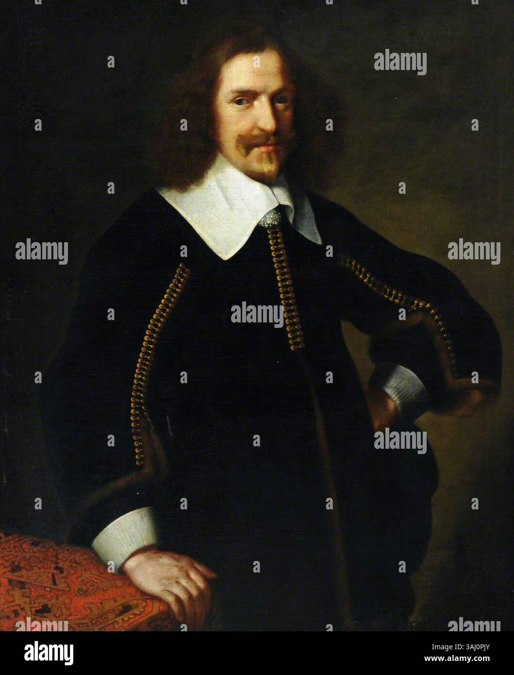 Ce portrait de Swiss School représente un gentleman inconnu en tenue noire. Peint vers 1650, il fait partie de la collection du National Trust, exécuté à l'huile sur toile. Banque D'Images