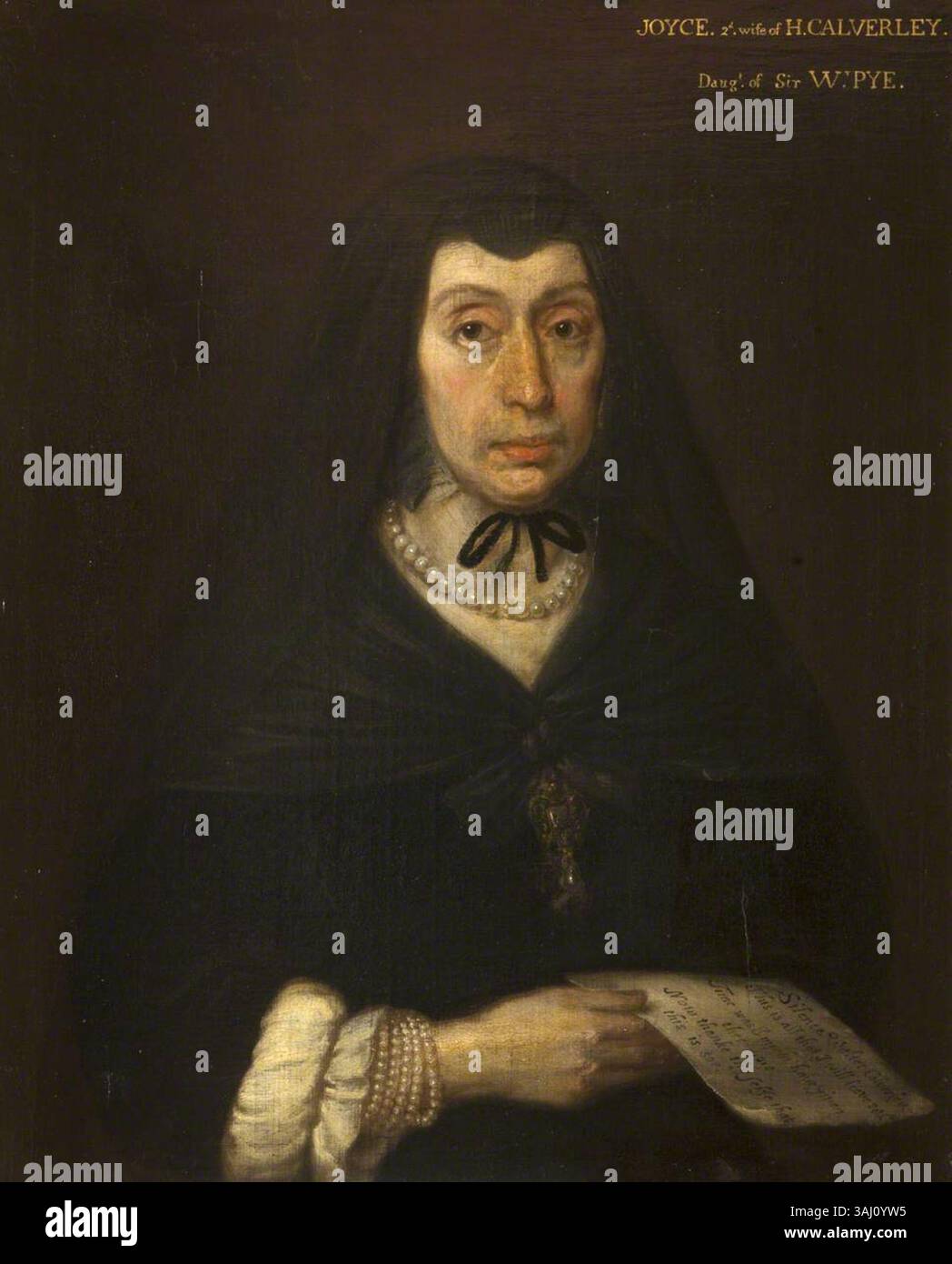 Portrait de Joyce Pye, MRS Henry Calverley, peint entre 1670 et 1699. Cette peinture à l'huile fait partie de la collection du National Trust, montrant le sujet dans une tenue formelle et appropriée à l'époque, reflétant des portraits anglais du XVIIe siècle. Banque D'Images