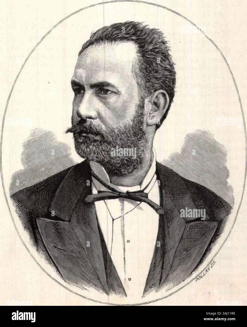 Ce portrait de 1884 représente Antal Berecz, éducateur, géographe et spécialiste des sciences naturelles hongrois. Il met en valeur sa contribution à l'éducation et aux sciences au XIXe siècle. Banque D'Images