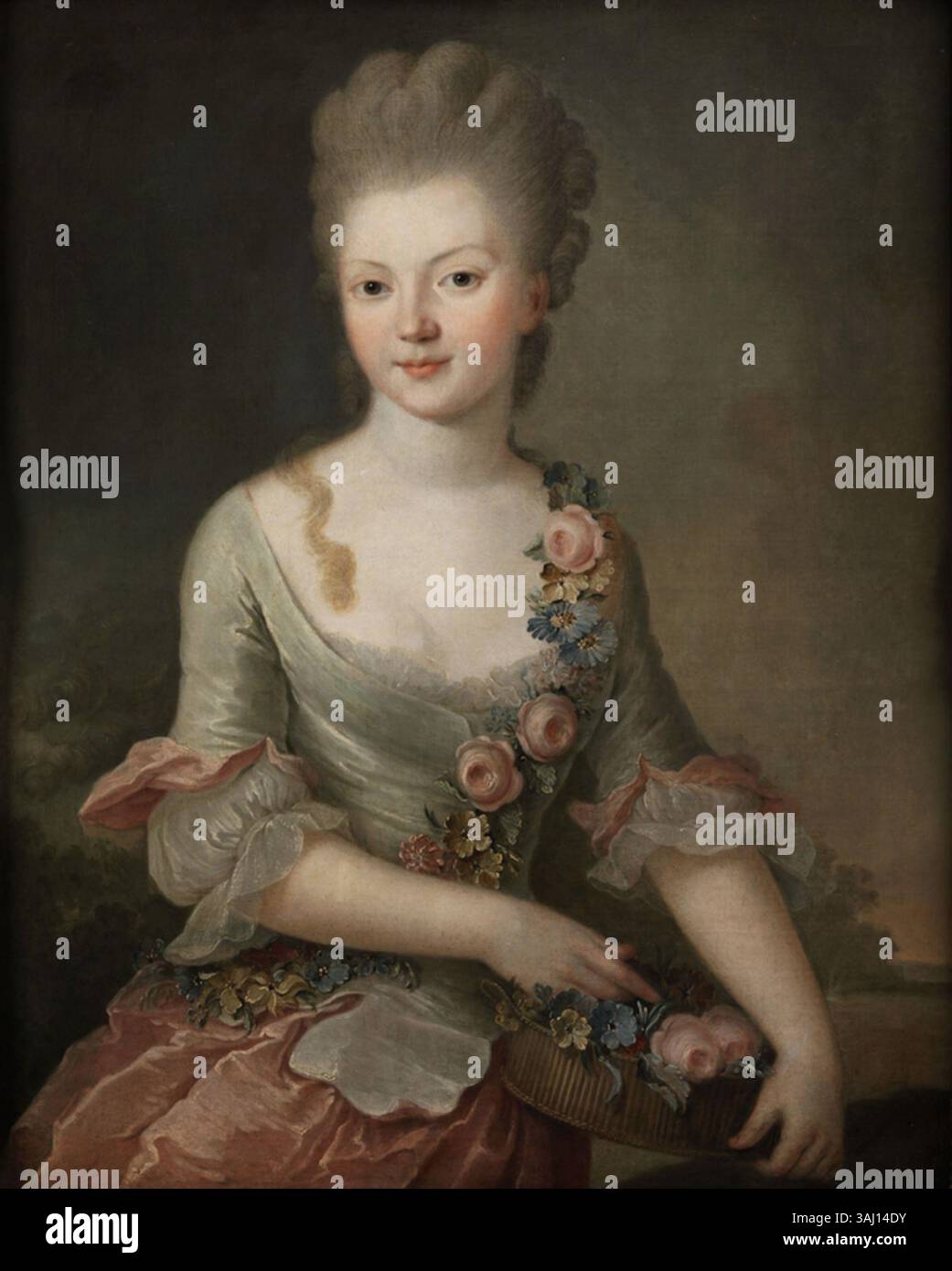 Ce portrait du XVIIIe siècle, 'Amalie von Preußen als Flora', représente Anna Amélie de Prusse, sœur de Frédéric le Grand, comme la déesse romaine Flora. La peinture allégorique souligne son lien avec les arts et la culture pendant son temps, soulignant son rôle en tant que mécène de la musique et des arts visuels Banque D'Images