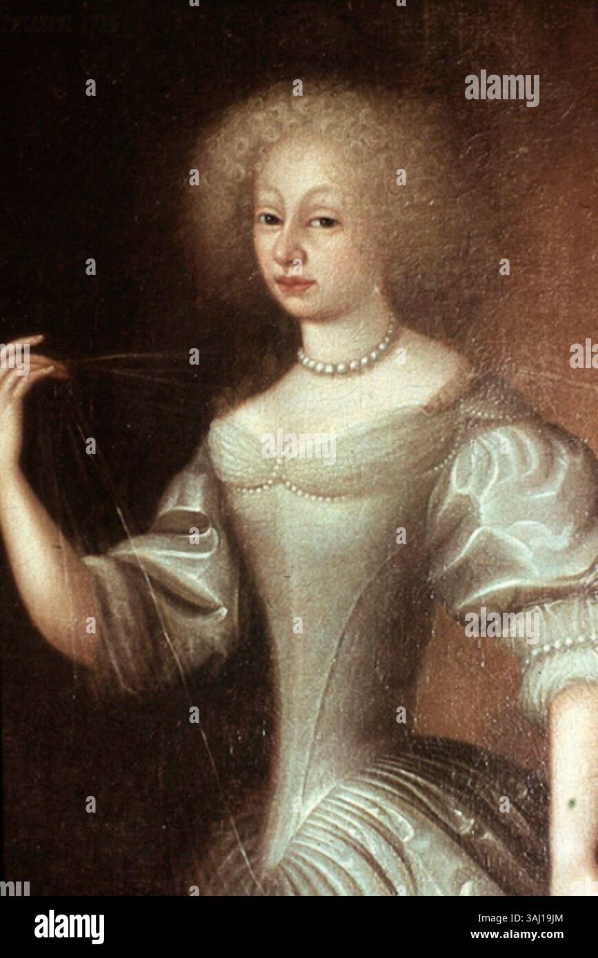 Ce portrait, attribué à un peintre inconnu vers 1730, représente la princesse Friederike Luise de Prusse, sœur de Frédéric II, plus tard épouse de Charles Guillaume Frédéric, margrave de Brandebourg-Ansbach. Peint à l'huile sur toile, il reflète des portraits royaux du XVIIIe siècle. Banque D'Images