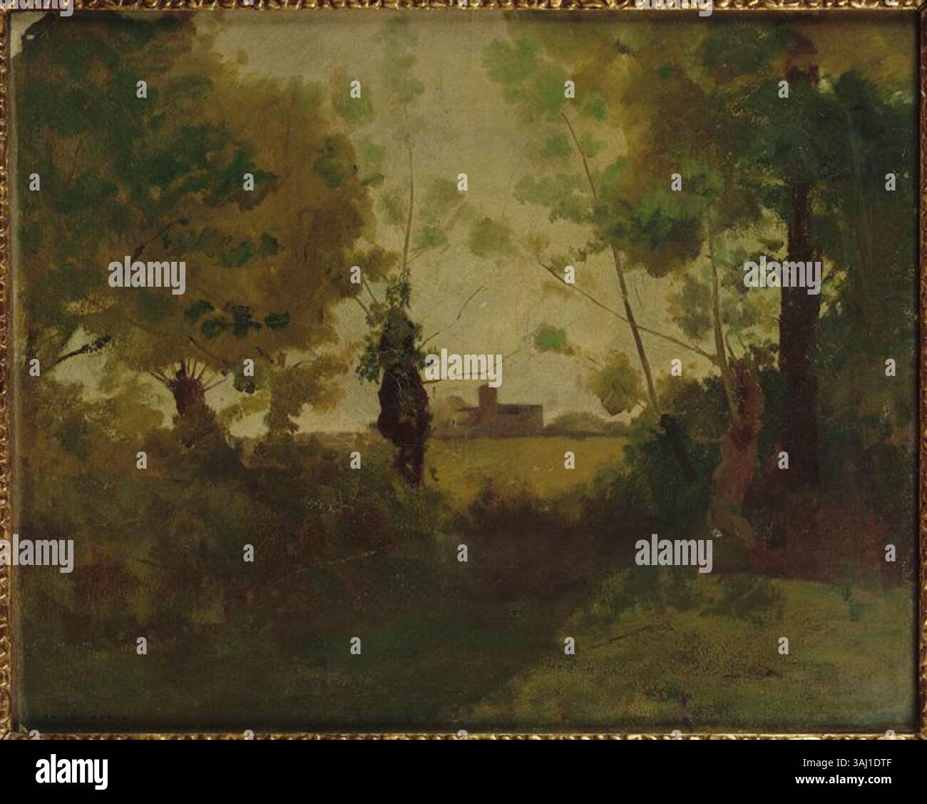 L'automne en Médoc (RF1984-71) d'Odilon Redon capture le paysage automnal de la région du Médoc. La peinture présente de riches couleurs d'automne et reflète l'intérêt de Redon pour la nature et la transformation saisonnière. Banque D'Images