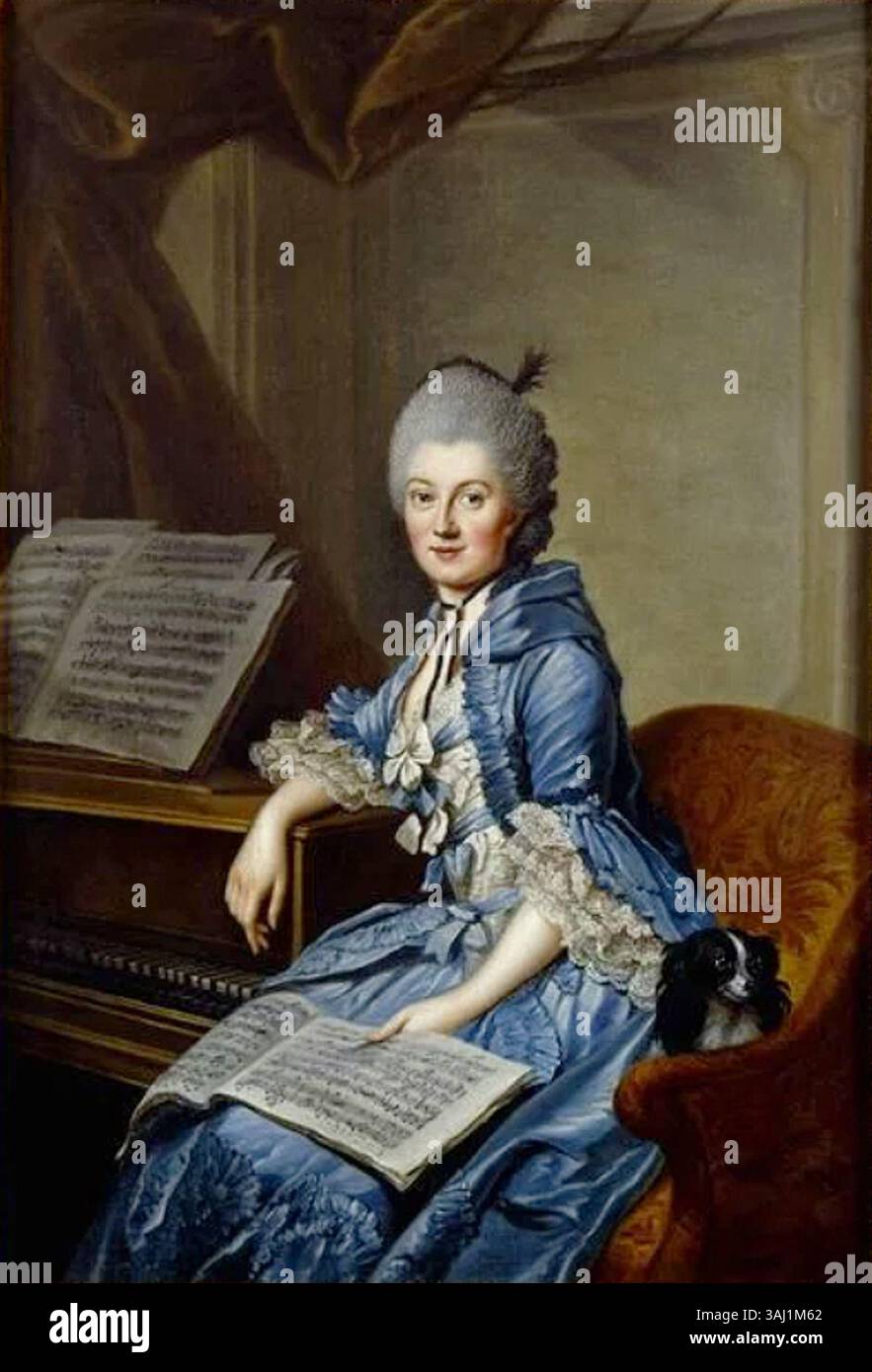 Cette peinture à l'huile de 1769 de Johann Georg Ziesenis représente Elisabeth Christine de Brunswick-Wolfenbüttel, princesse héritière de Prusse. Le portrait la décrit comme l'épouse de Friedrich Wilhelm II de Prusse. Le tableau est conservé dans la collection Klassik Stiftung Weimar. Banque D'Images