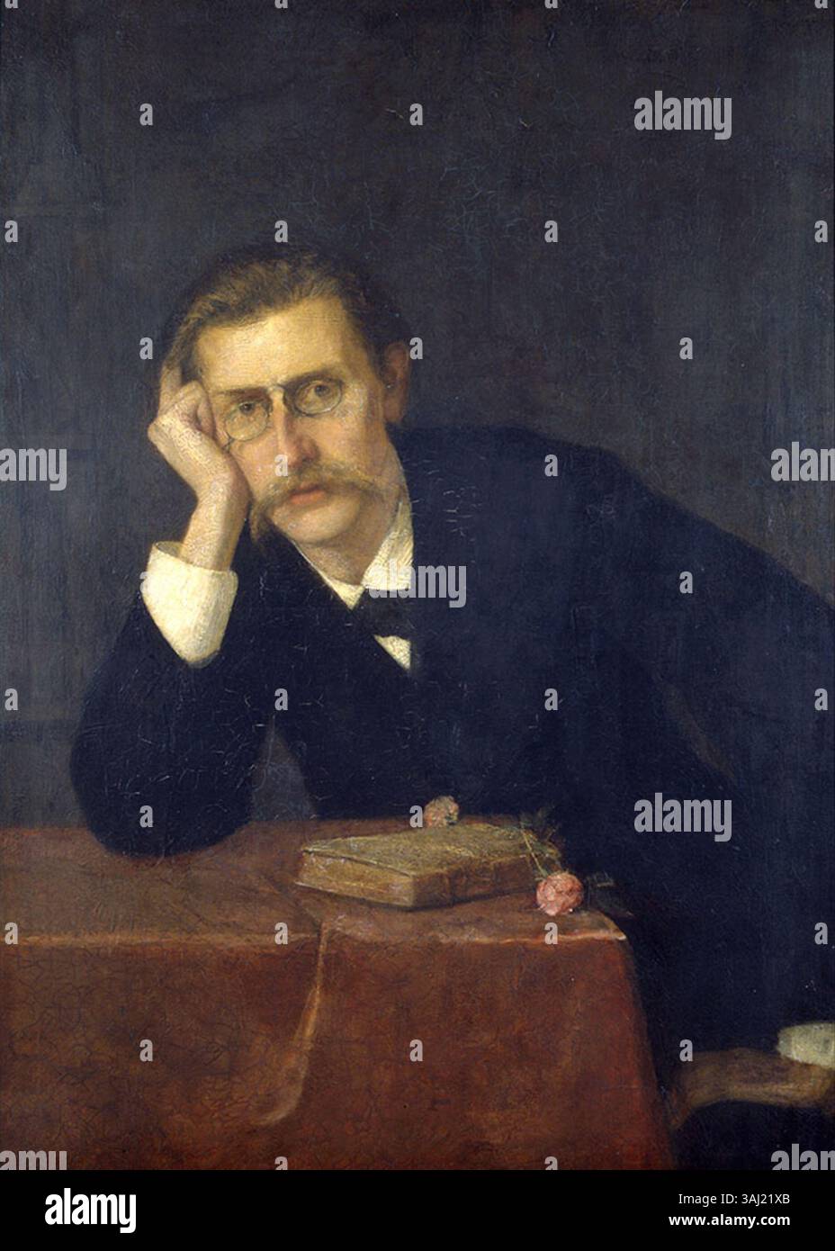 Portrait de l'auteur danois J.P. Jacobsen, peint par Ernst Josephson en 1879. Jacobsen est une figure influente de la littérature danoise au XIXe siècle. Banque D'Images