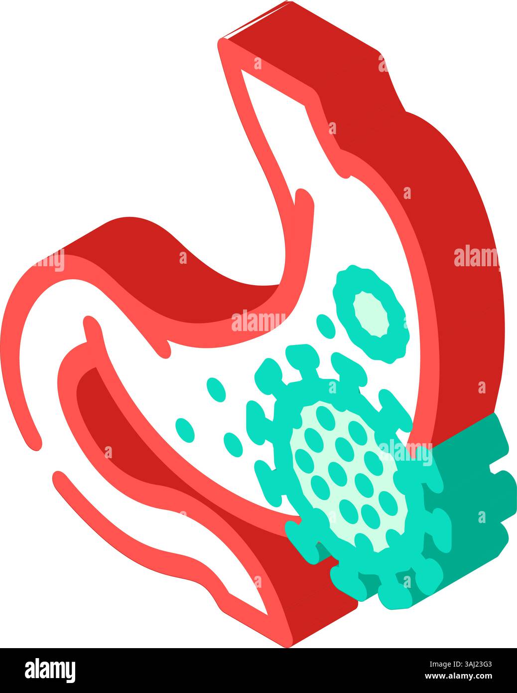 illustration vectorielle d'icône isométrique de gastroentérologue de grippe d'estomac Illustration de Vecteur