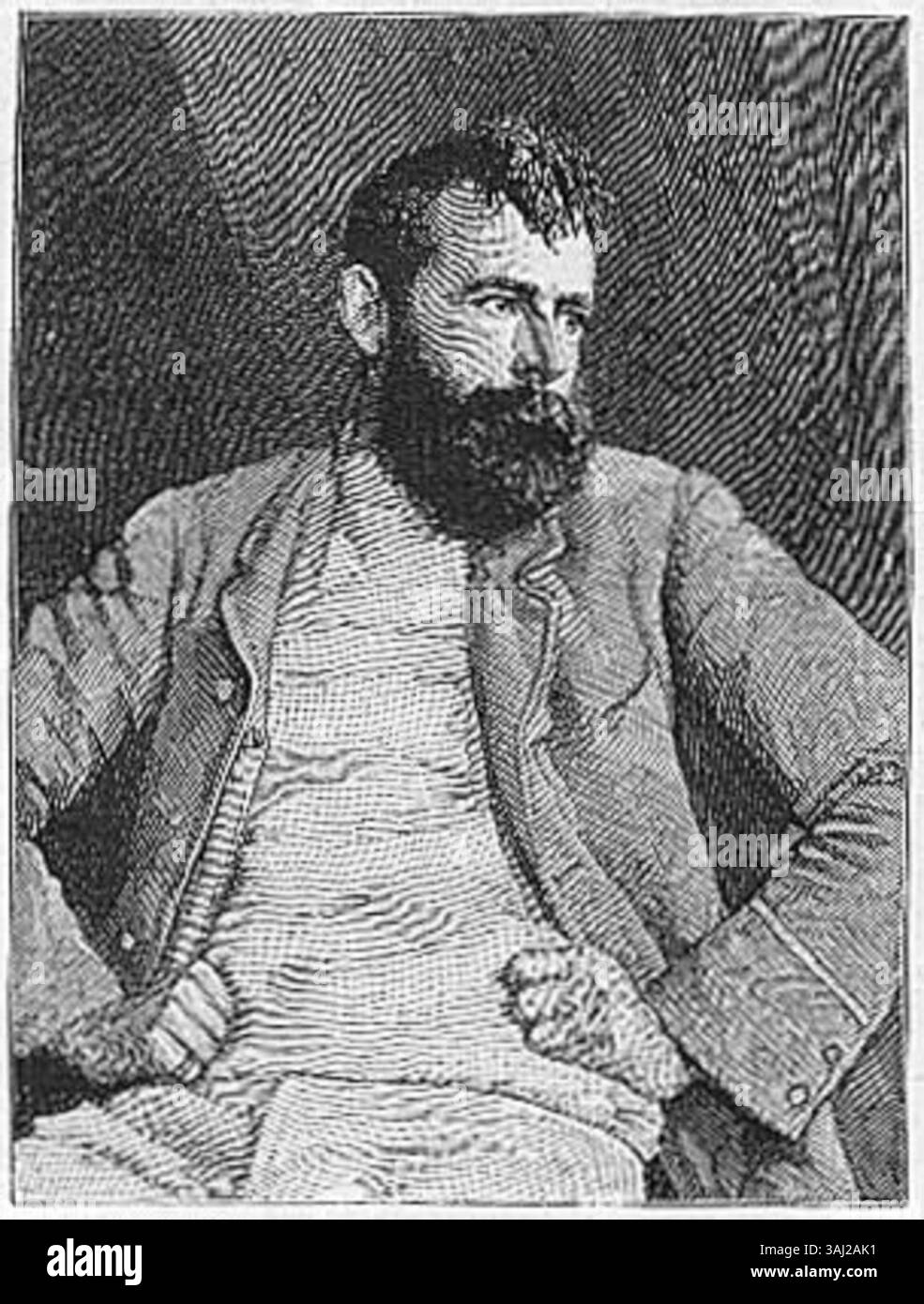 Une gravure de William Lionel Wyllie, datant de 1889, représente un portrait de l'artiste britannique lui-même. La gravure sur bois, réalisée à partir d'une photographie de sa femme, a été présentée dans The Graphic, mettant en valeur son habileté et son lien personnel avec l'œuvre d'art. Banque D'Images