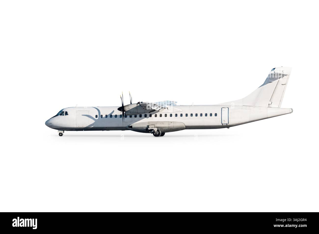 Avion turbopropulsé passager isolé sur fond blanc Banque D'Images