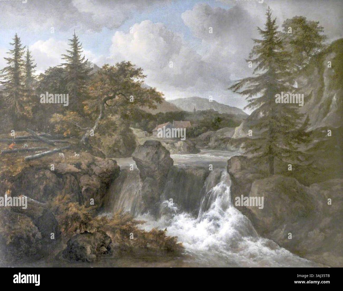 Reproduction Tableau Jacob Van Ruisdael - Le Ruisseau De La Forêt - Toile Sur Cadre - Prêt à Accrocher