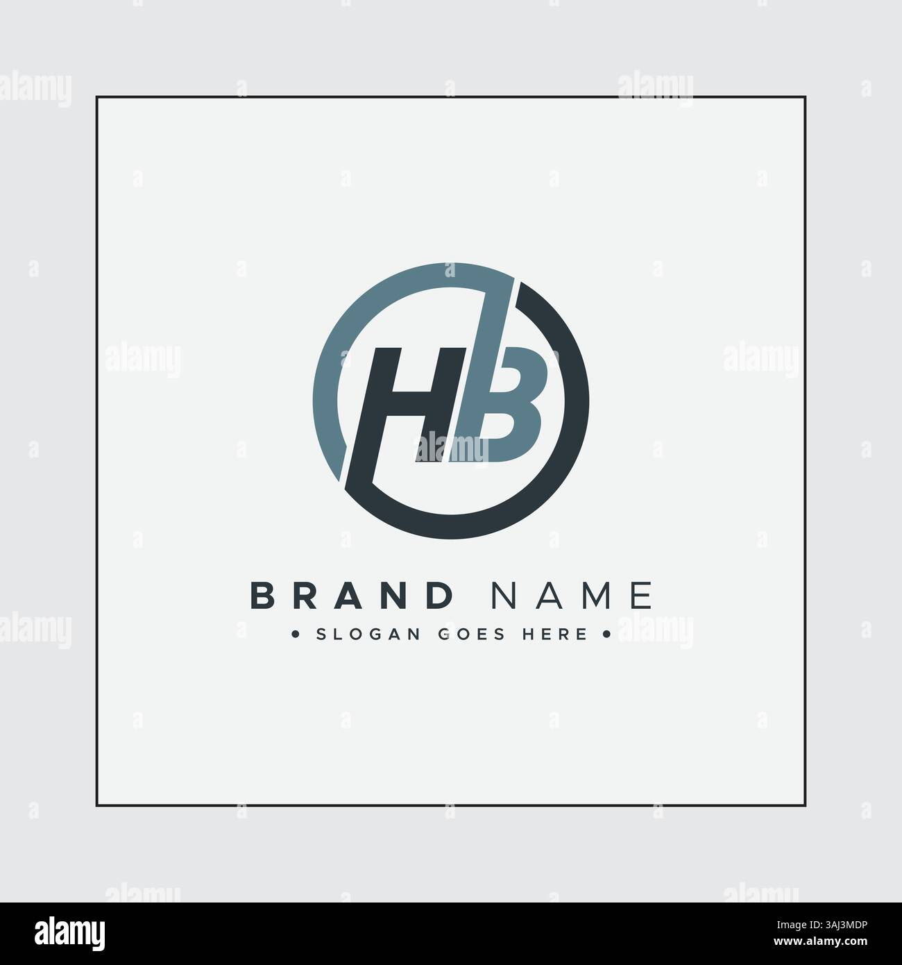 Monogramme créatif pour lettre initiale logo HB - modèle minimal de logo vectoriel pour alphabet H & B. Illustration de Vecteur