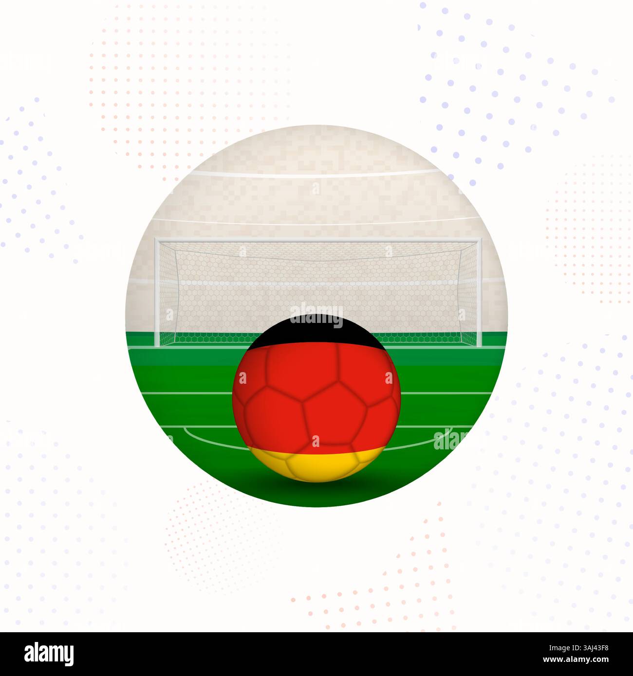 Image de football drapeau de l'Allemagne pour les promotions sportives, ballon de football de l'Allemagne prêt pour le coup d'envoi. Parfait pour les conceptions liées au sport, les tournois de football, un Illustration de Vecteur